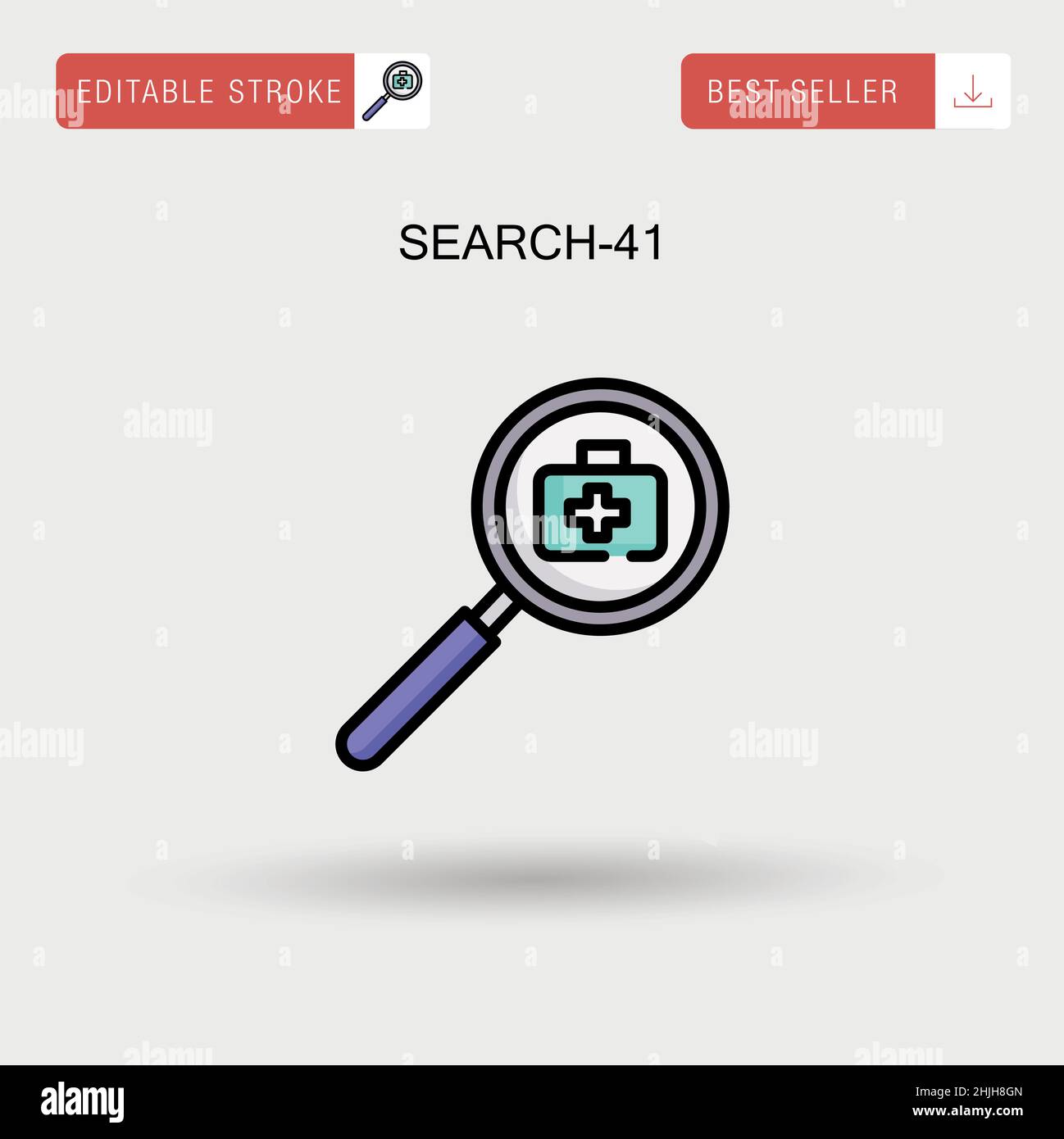 Search-41 icona vettore semplice. Illustrazione Vettoriale