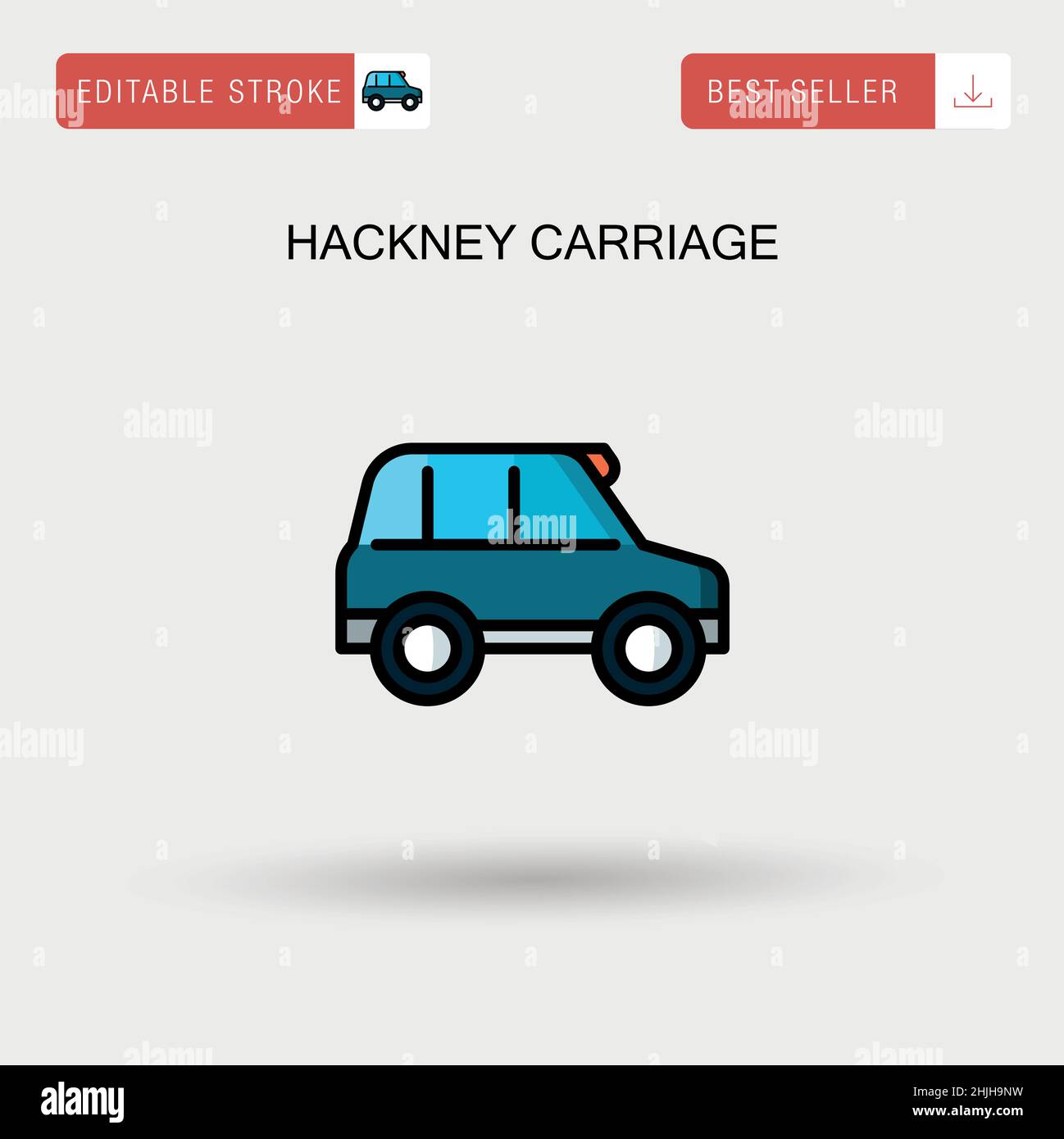 Icona vettore semplice carrello Hackney. Illustrazione Vettoriale
