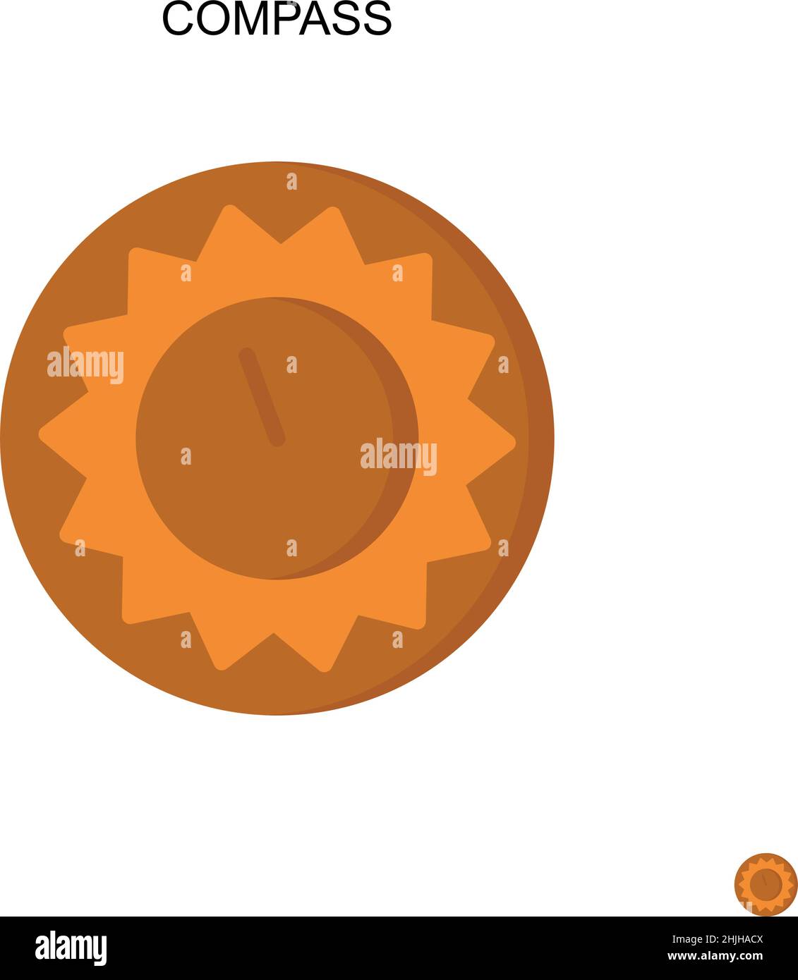 Icona vettore bussola semplice. Modello di disegno del simbolo di illustrazione per l'elemento dell'interfaccia utente mobile Web. Illustrazione Vettoriale