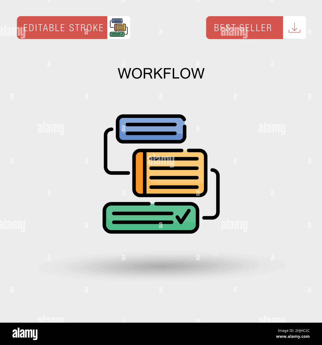 Icona vettore semplice flusso di lavoro. Illustrazione Vettoriale