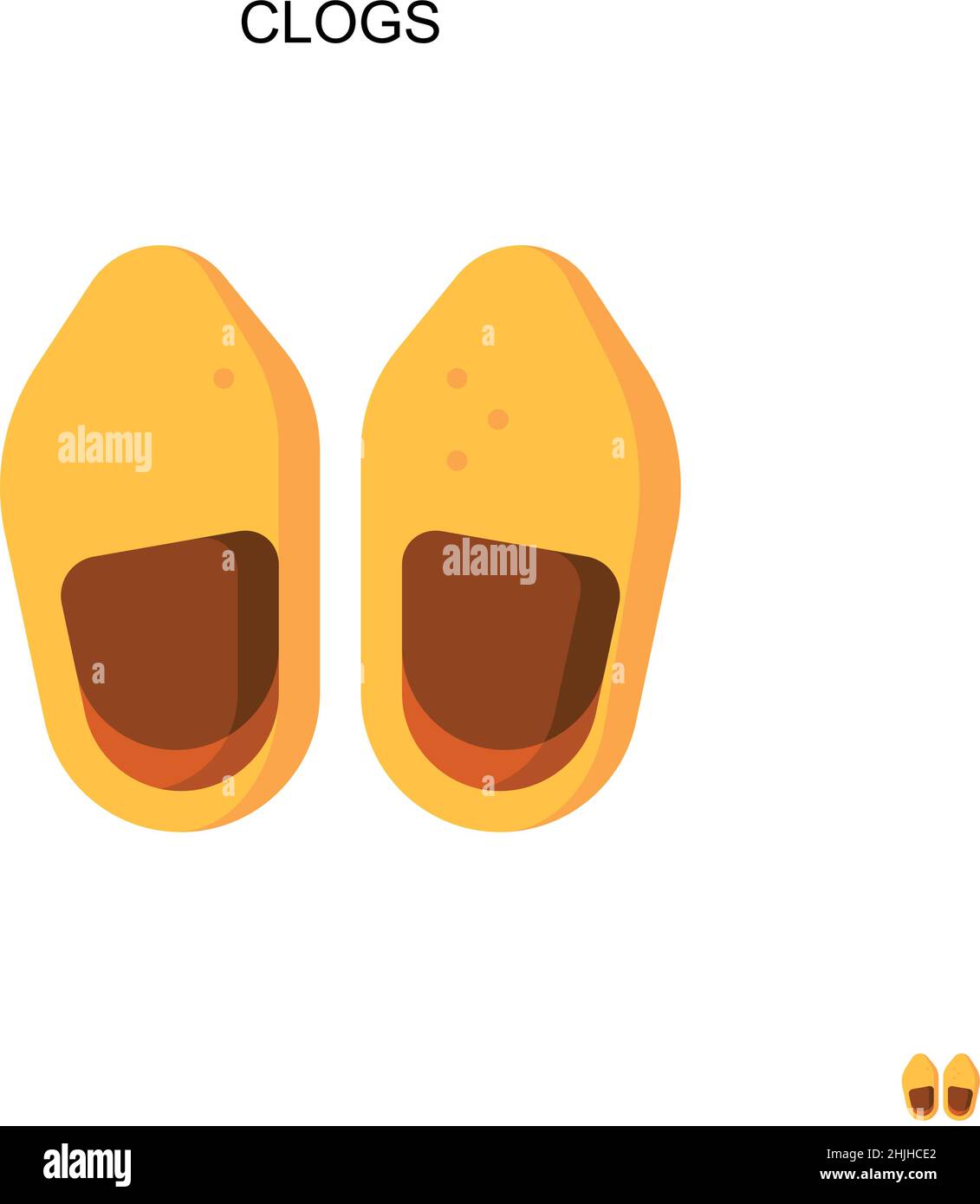 Icona del vettore semplice Clogs. Modello di disegno del simbolo di illustrazione per l'elemento dell'interfaccia utente mobile Web. Illustrazione Vettoriale