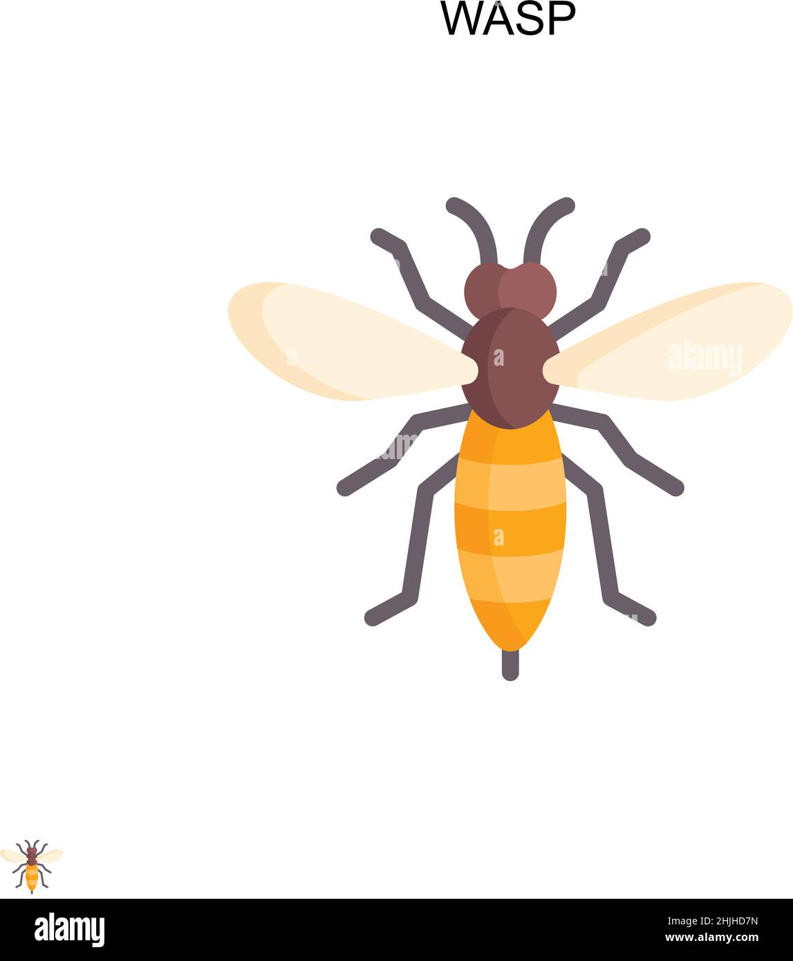 Icona vettore semplice WASP. Modello di disegno del simbolo di illustrazione per l'elemento dell'interfaccia utente mobile Web. Illustrazione Vettoriale Icona vettore semplice WASP. Modello di disegno del simbolo di illustrazione per l'elemento dell'interfaccia utente mobile Web. Illustrazione Vettoriale