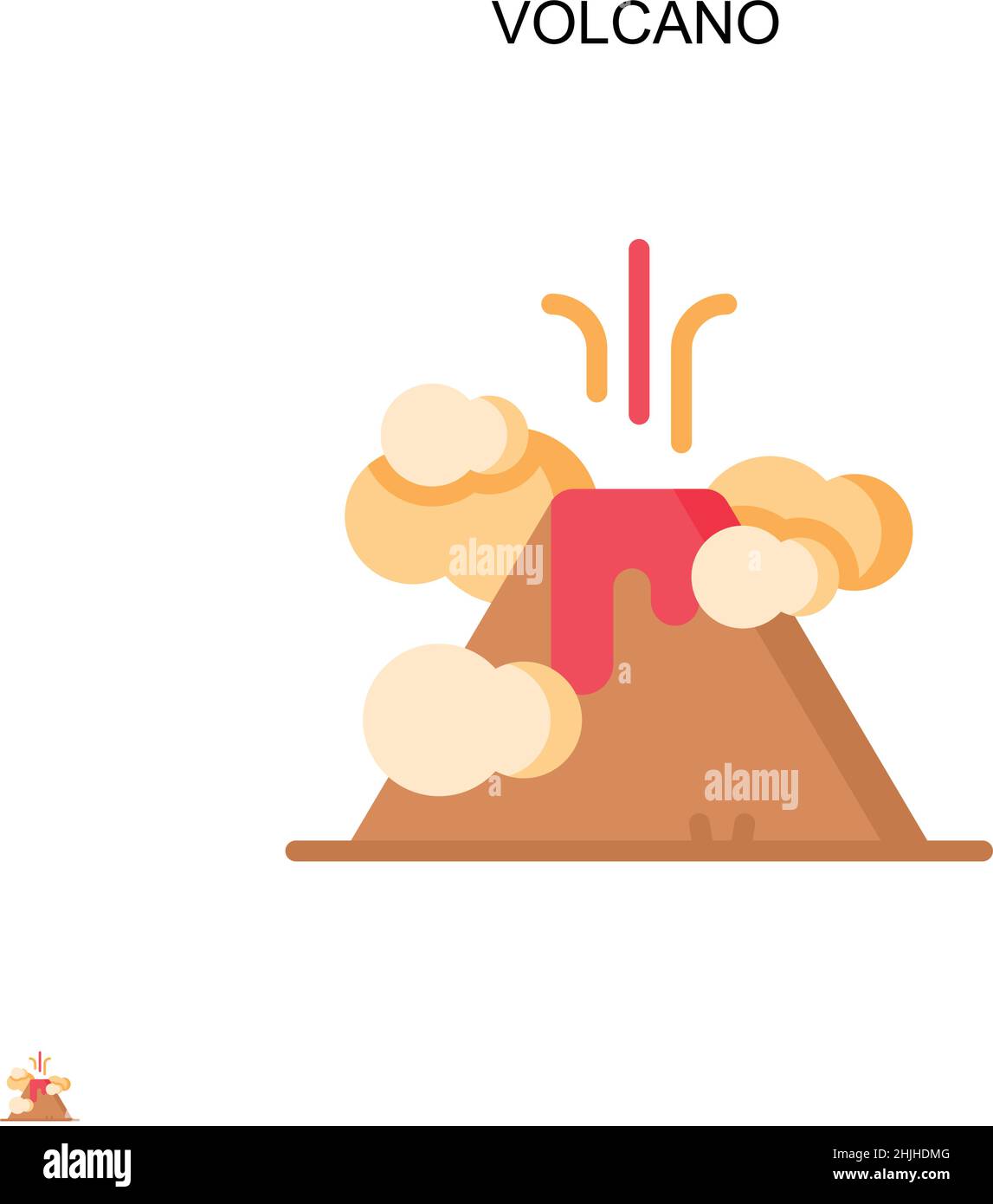Vulcano semplice icona vettoriale. Modello di disegno del simbolo di illustrazione per l'elemento dell'interfaccia utente mobile Web. Illustrazione Vettoriale