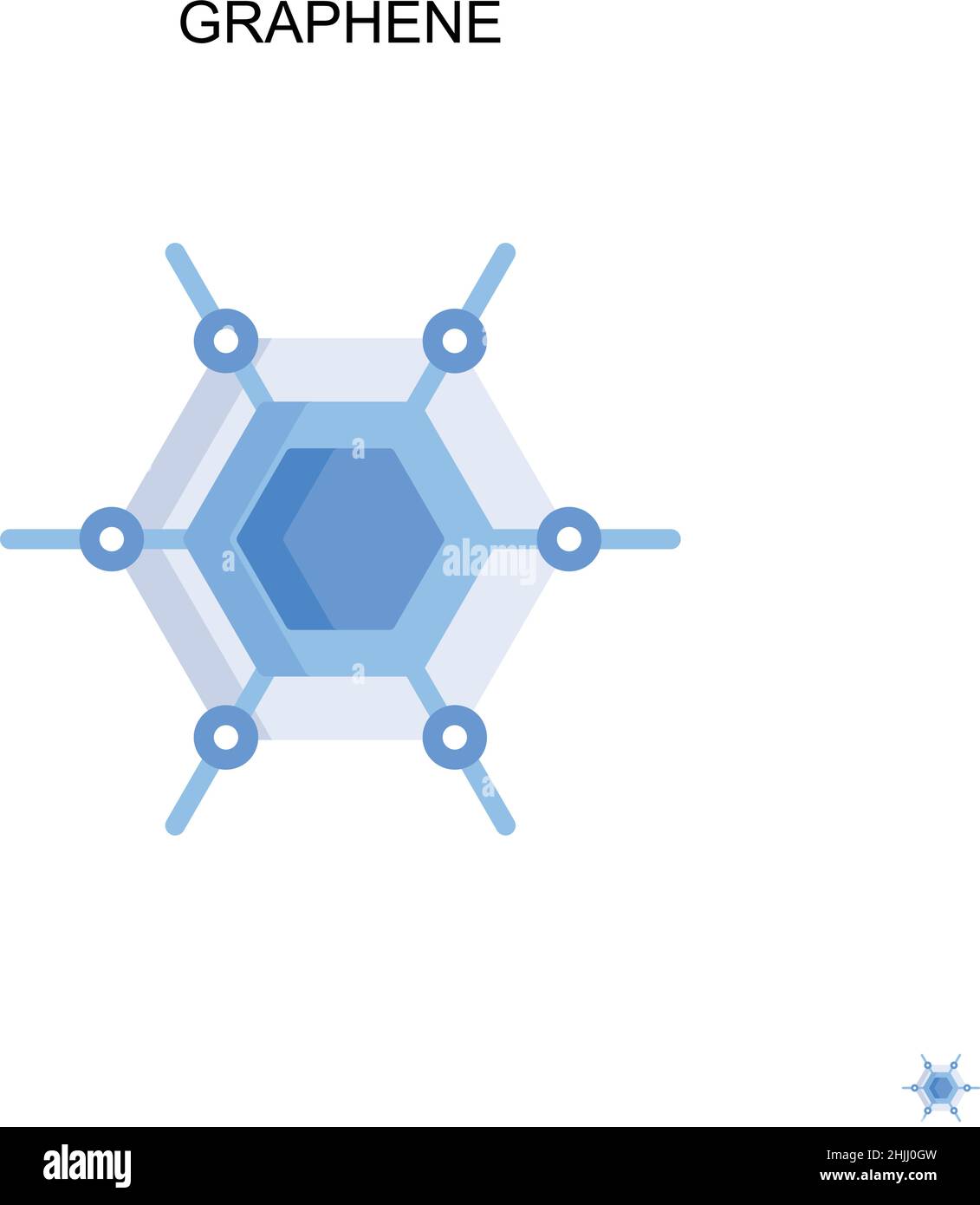 Icona vettoriale semplice Graphene. Modello di disegno del simbolo di illustrazione per l'elemento dell'interfaccia utente mobile Web. Illustrazione Vettoriale