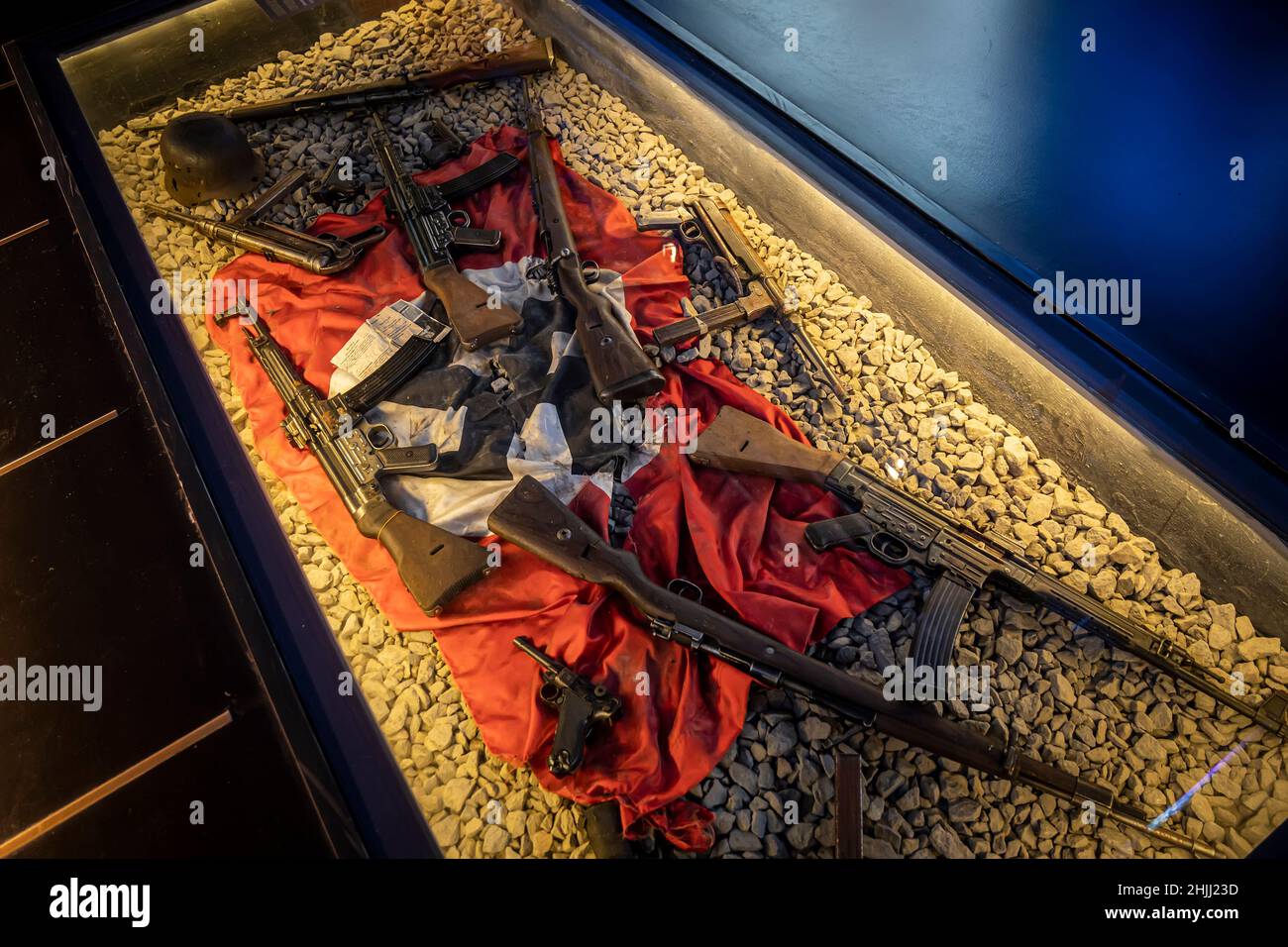 Armi catturate della Germania nazista catturate dall'esercito rosso dopo la vittoria nella seconda guerra mondiale Museo del Patriot Park. Mosca, Russia 19 dicembre 2021. Foto Stock