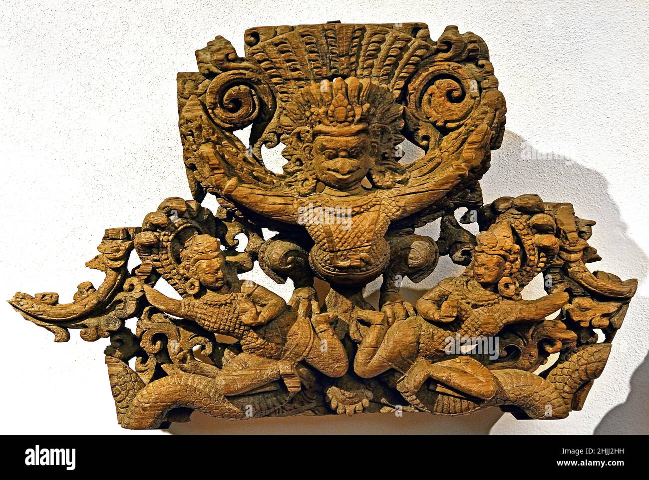 Museo d'arte orientale Torino - elementi decorativi della Valle di Kathmandu - legno del Nepal del 17th secolo Foto Stock