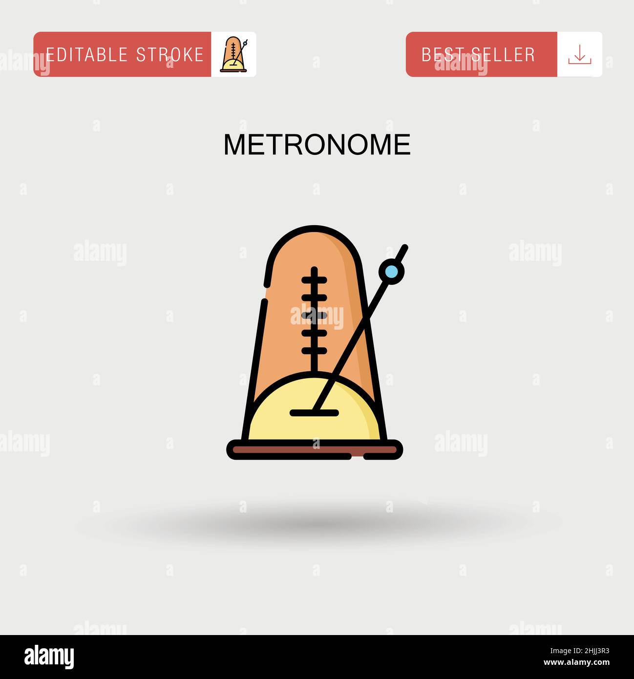 Icona vettore semplice metronomo. Illustrazione Vettoriale