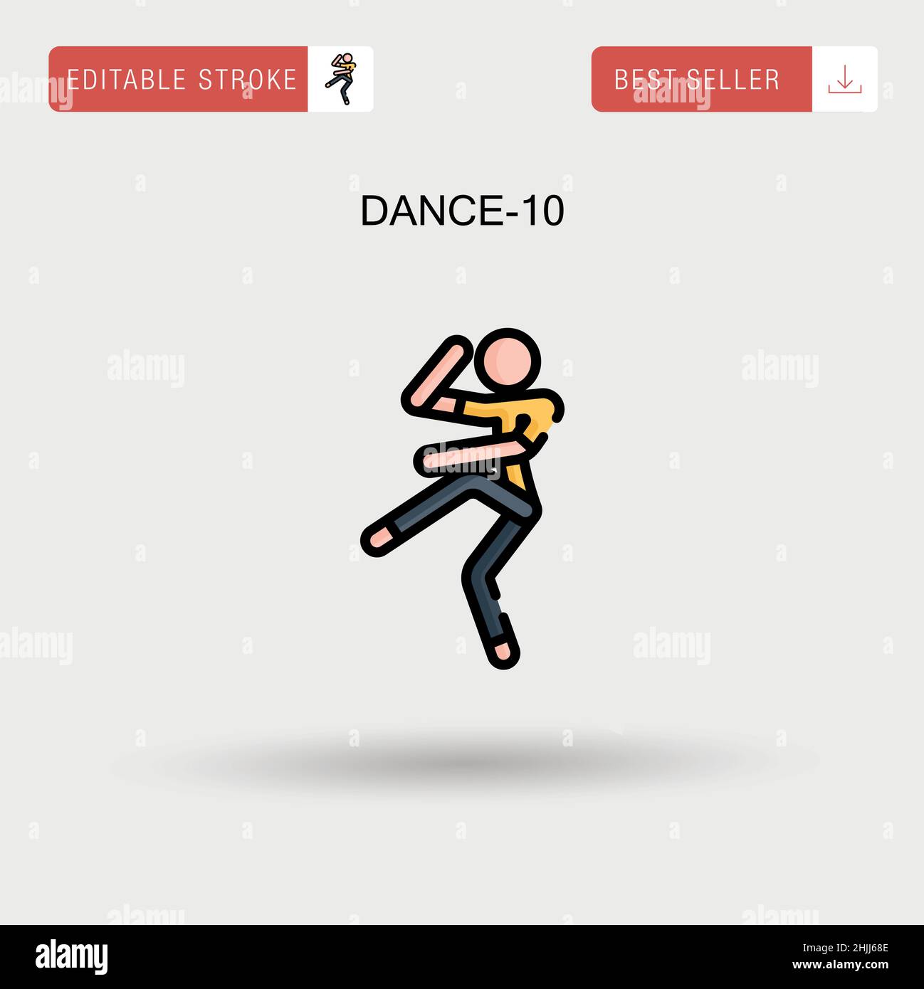 Dance-10 semplice icona vettoriale. Illustrazione Vettoriale