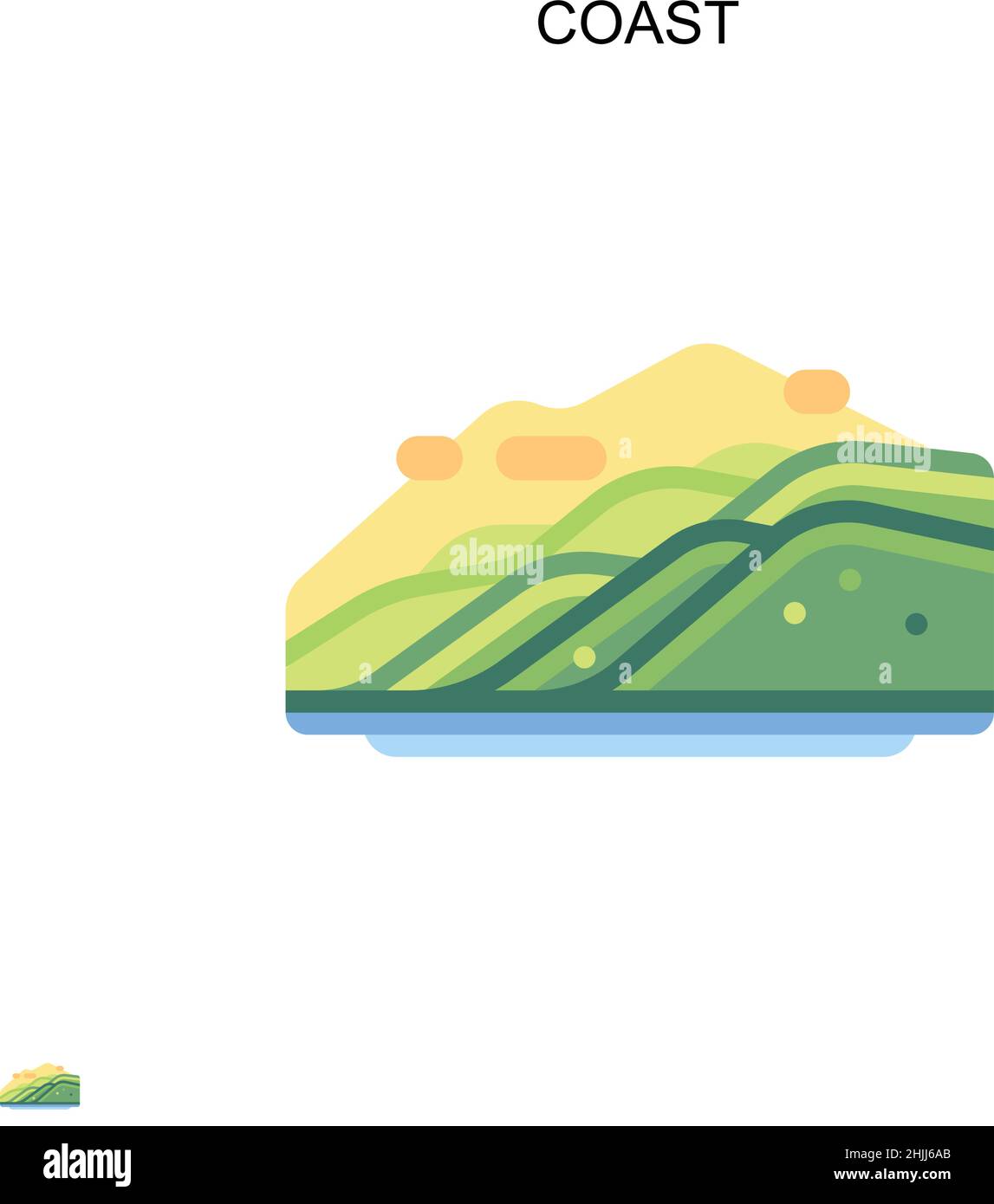 Icona vettore costa semplice. Modello di disegno del simbolo di illustrazione per l'elemento dell'interfaccia utente mobile Web. Illustrazione Vettoriale