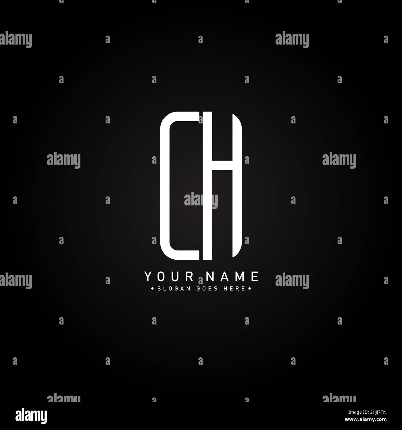 Lettera iniziale Logo CH - Logo aziendale minimo per Alphabet C e H. Illustrazione Vettoriale