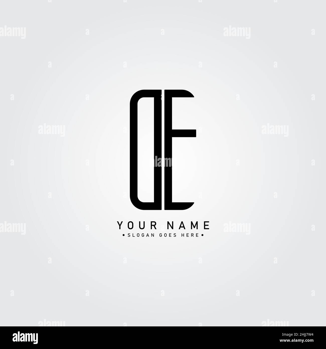 Initial Letter DE Logo - Logo minimal Business per Alphabet D ed E. Illustrazione Vettoriale