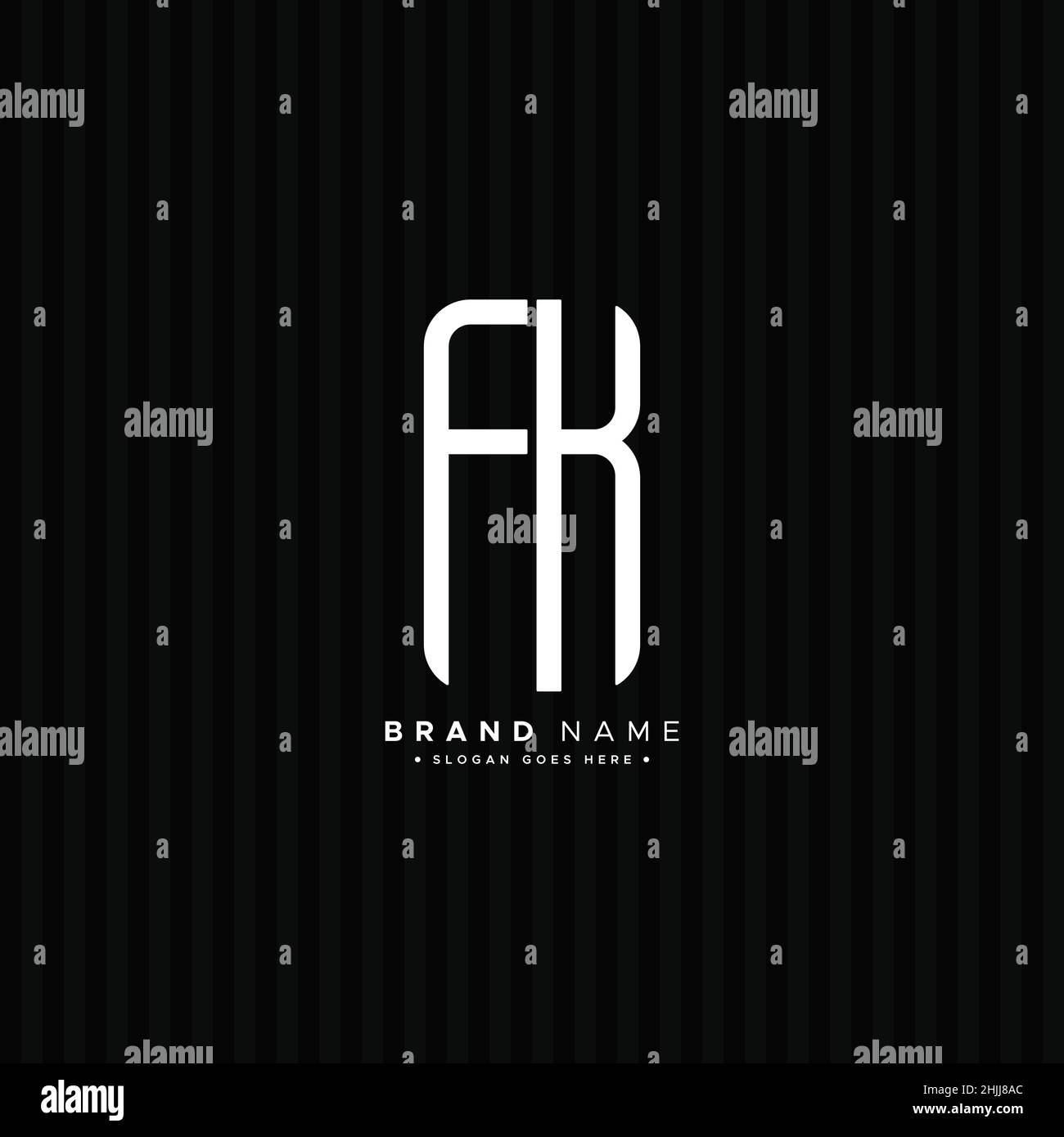 Logo minimal Business per Alphabet FK - lettera iniziale F e logo K. Illustrazione Vettoriale