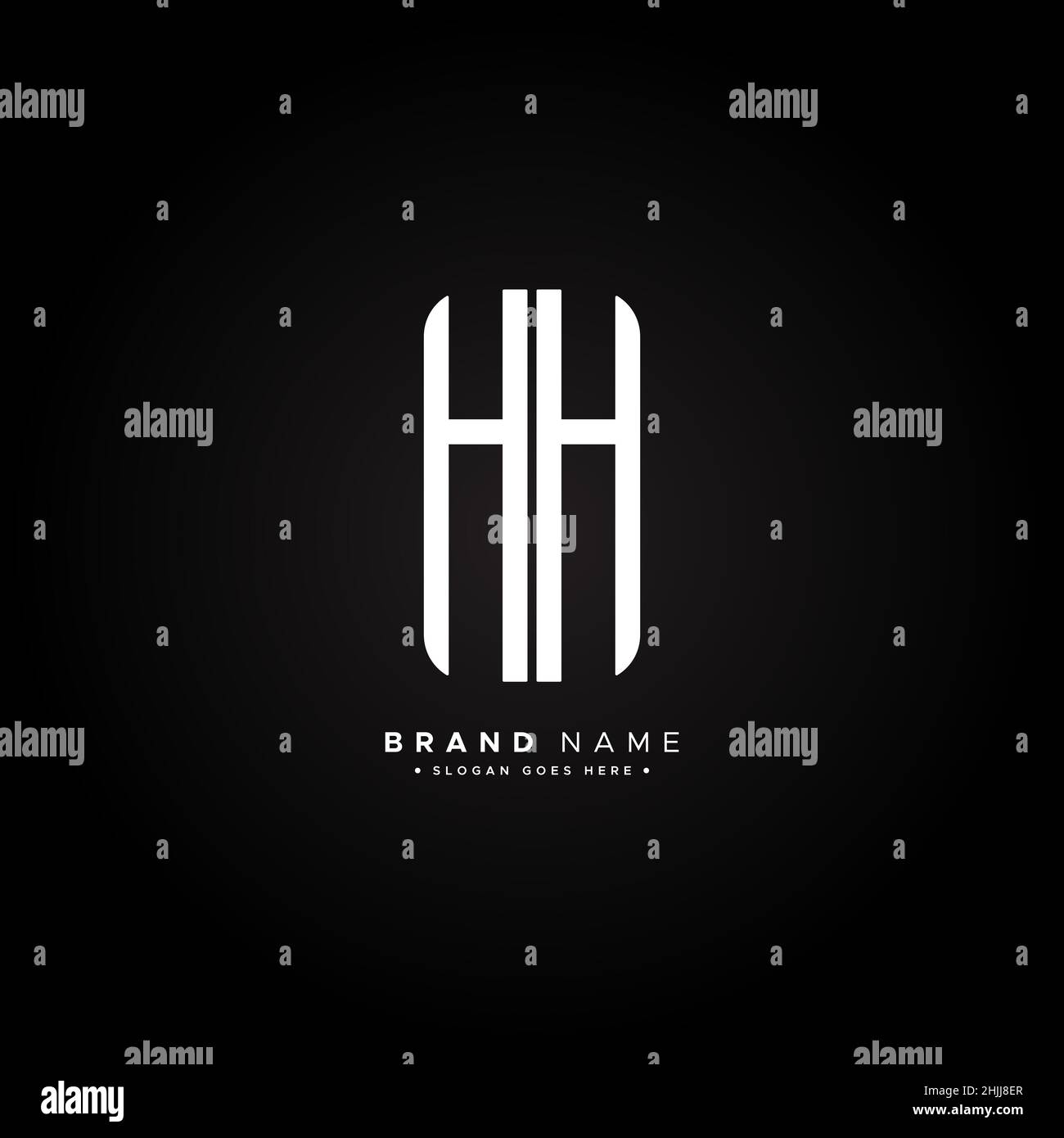 Lettera iniziale Logo HH - Logo semplice per la Business per Alphabet HH Illustrazione Vettoriale