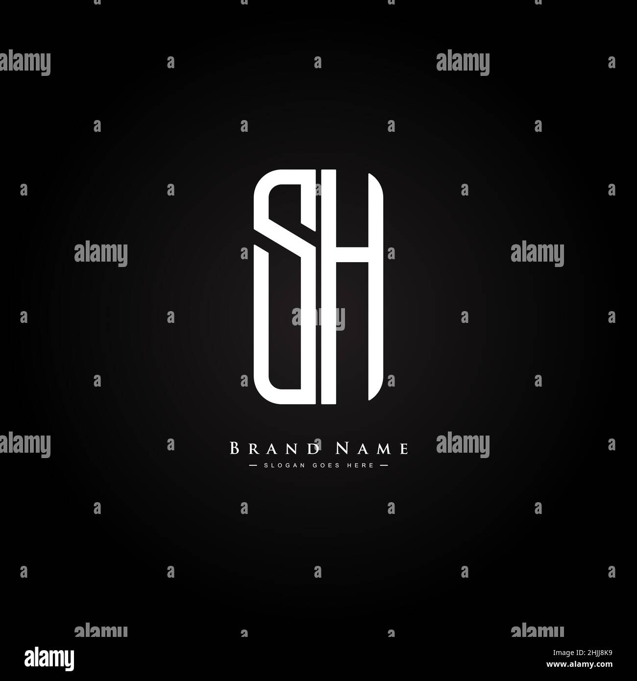 Lettera iniziale Logo SH - Logo Simple Business per Alphabet S e H. Illustrazione Vettoriale