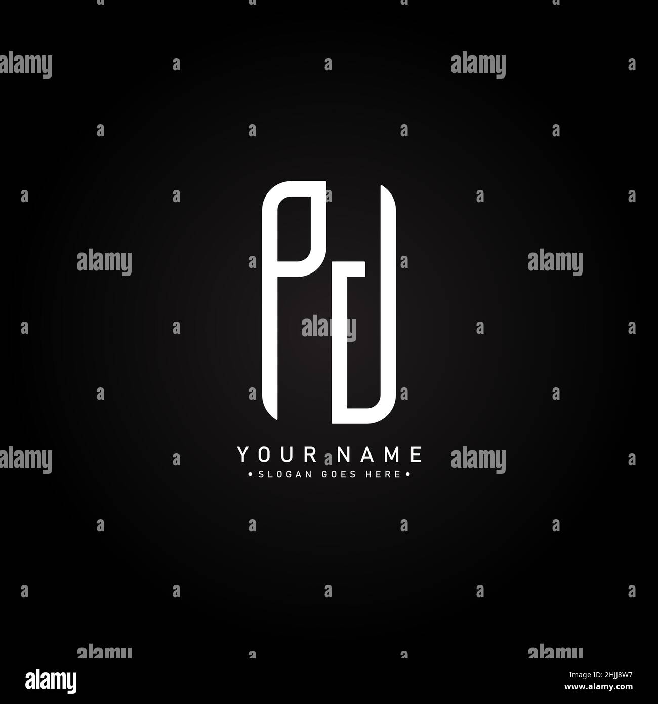 Lettera iniziale Logo PJ - Logo Simple Business per Alphabet P e J. Illustrazione Vettoriale