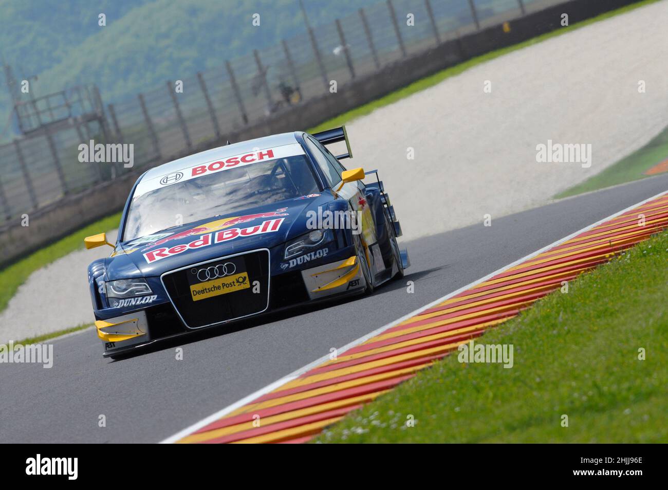 Circuito del Mugello, Italia 2 maggio 2008: Martin Tomczyk in azione con Audi A4 DTM 2008 del Team Abt Sportsline durante la gara del DTM al circuito del Mugello. Foto Stock