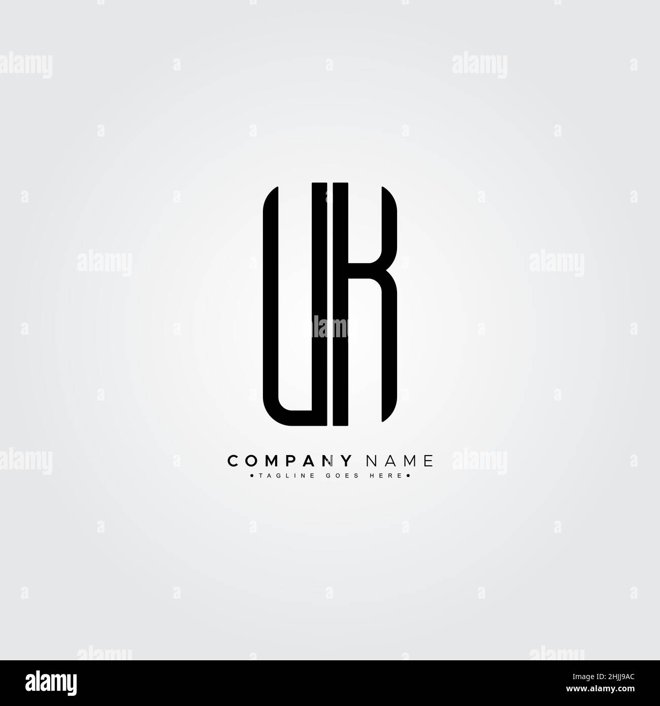 Lettera iniziale Logo UK - Logo Simple Business per Alphabet U e K. Illustrazione Vettoriale