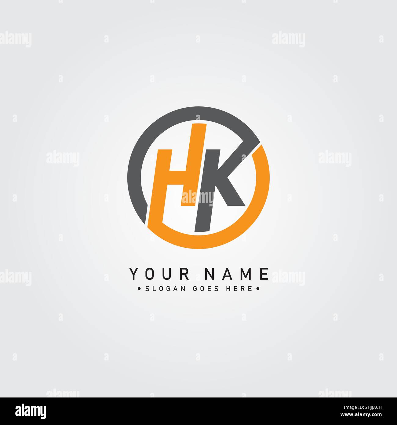 Lettera iniziale Logo HK - Logo Simple Business per Alphabet H e K. Illustrazione Vettoriale