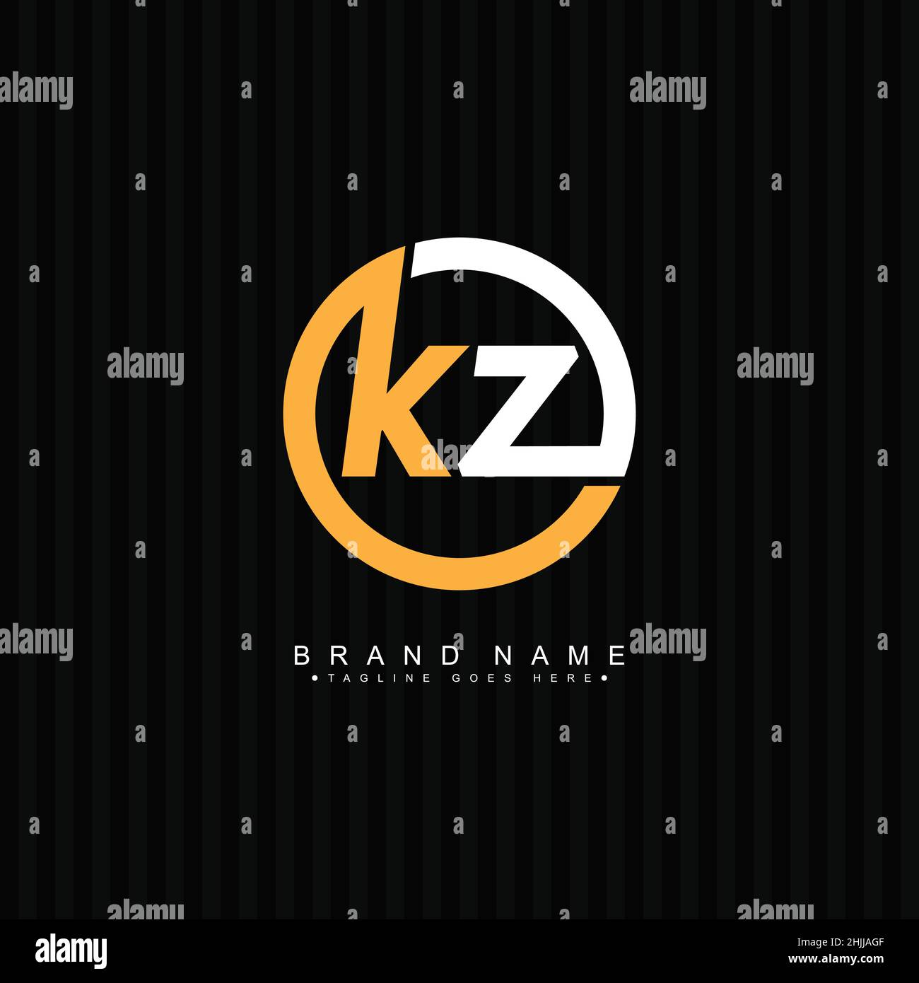 Logo minimal Business per Alphabet KZ - lettera iniziale K e Z Logo Illustrazione Vettoriale
