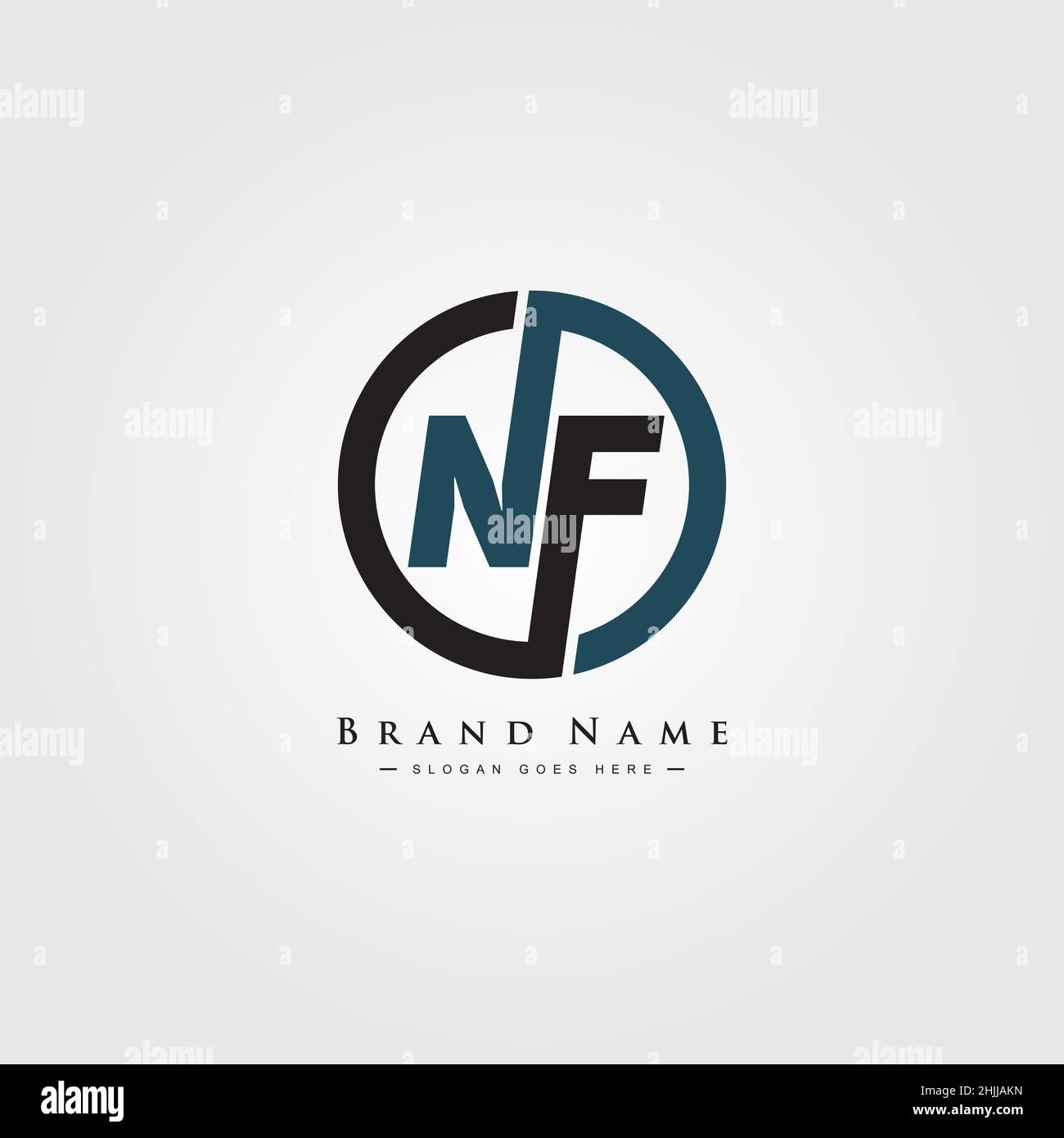 Lettera iniziale Logo NF - Logo Simple Business per Alphabet N e F. Illustrazione Vettoriale