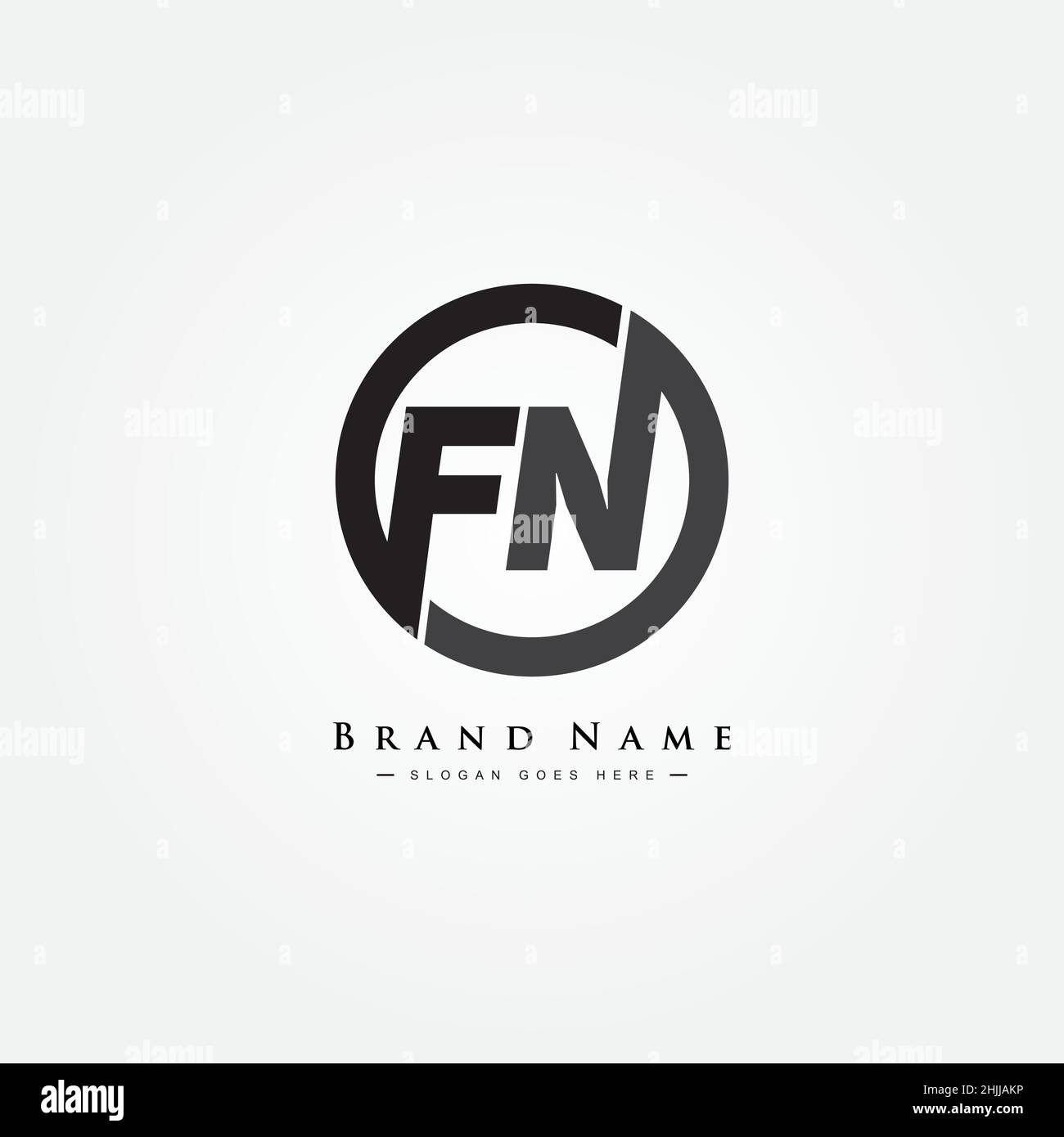 Logo minimal Business per Alphabet FN - lettera iniziale F e N Logo Illustrazione Vettoriale