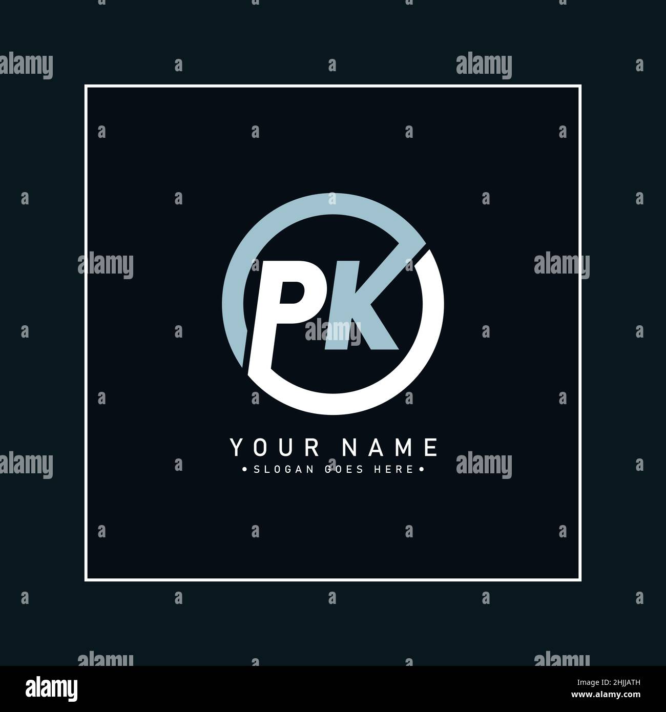 Lettera iniziale Logo PK - Logo Simple Business per Alphabet P e K. Illustrazione Vettoriale