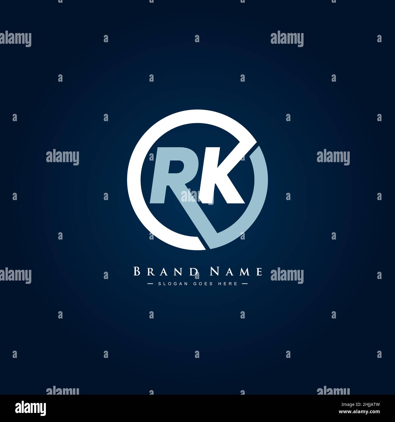 Logo minimal Business per Alphabet RK - lettera iniziale R e K Logo Illustrazione Vettoriale