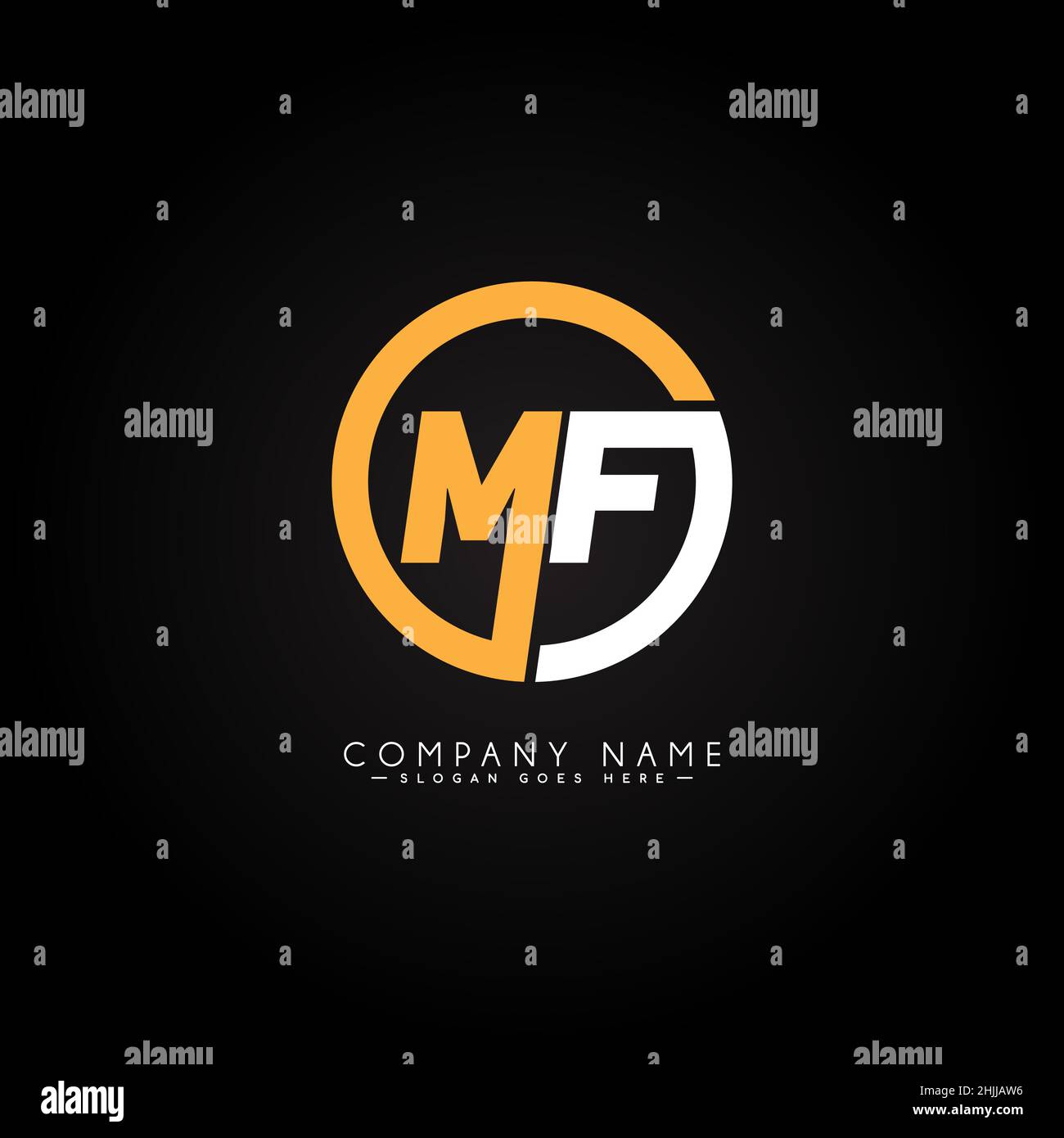 Lettera iniziale Logo MF - Logo minimal Business per Alphabet M e F. Illustrazione Vettoriale