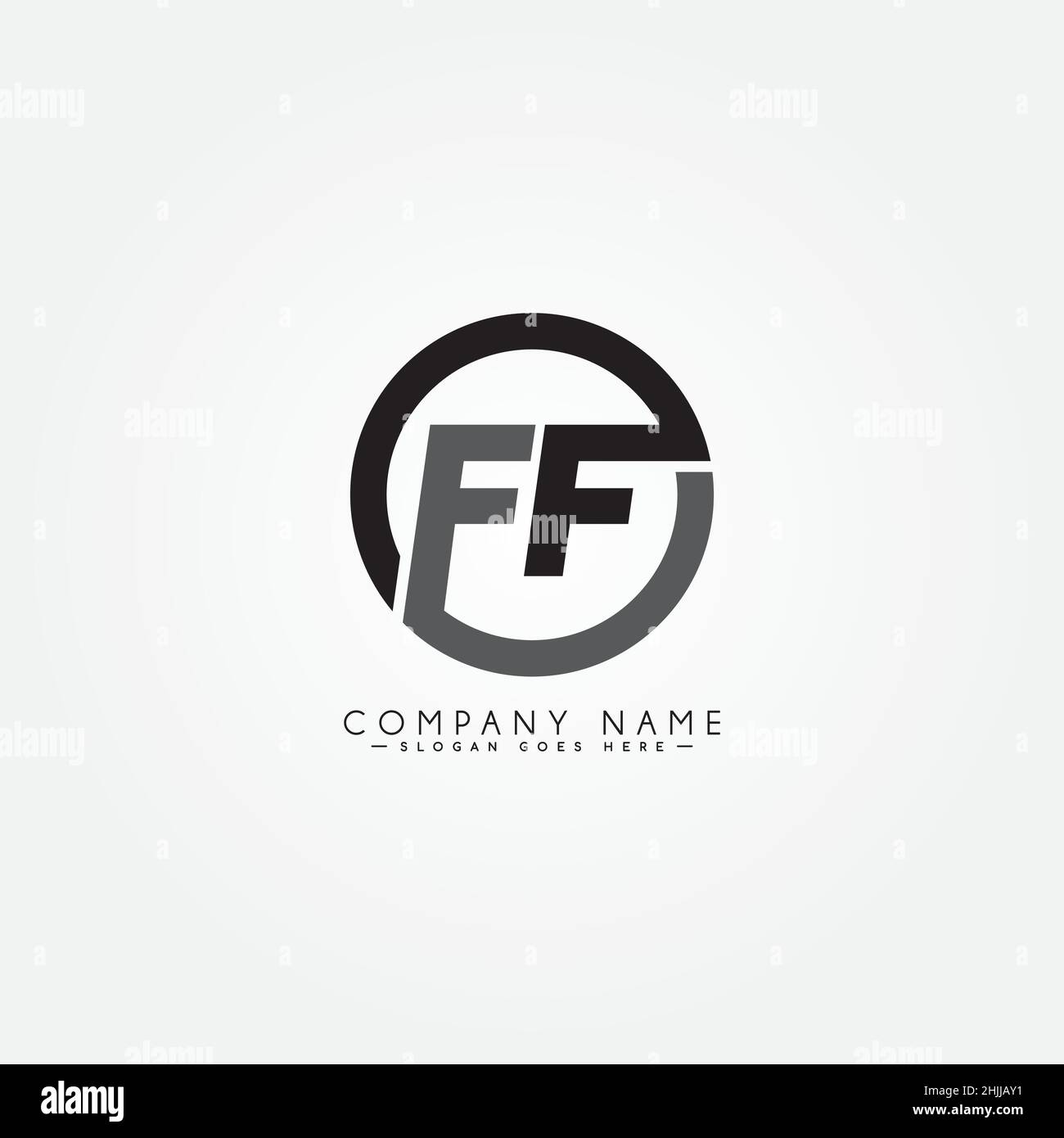 Logo Simple Business per lettera iniziale FF - Logo alfabetico Illustrazione Vettoriale