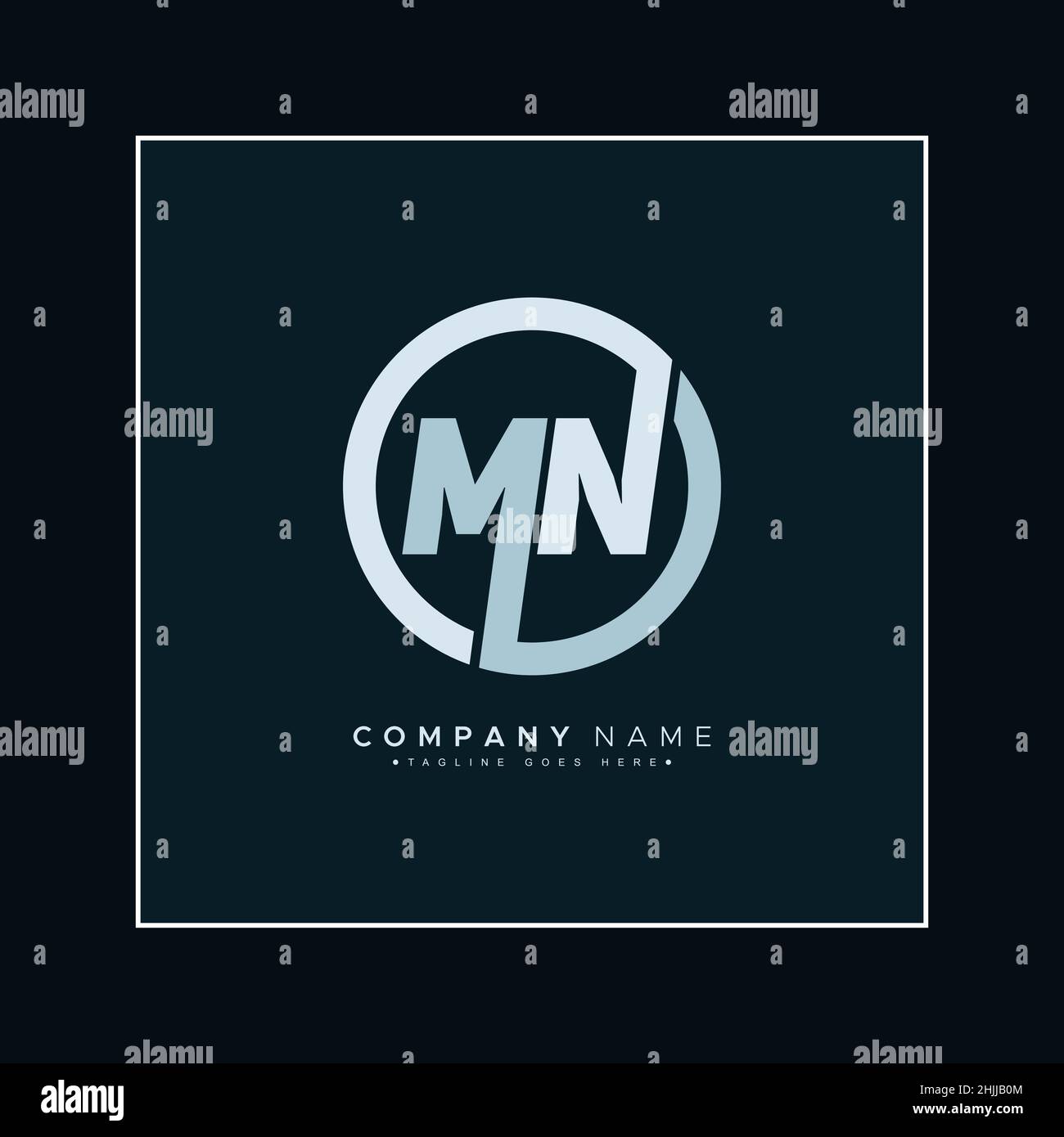 Logo MN lettera iniziale - Logo Simple Business per Alphabet M e N. Illustrazione Vettoriale