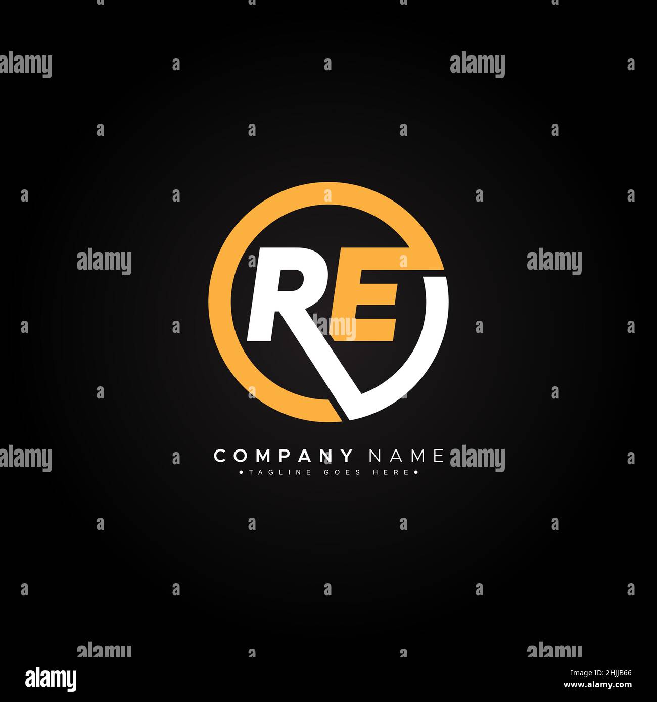 Logo minimal Business per Alphabet RE - Initial Letter R and e Logo Illustrazione Vettoriale