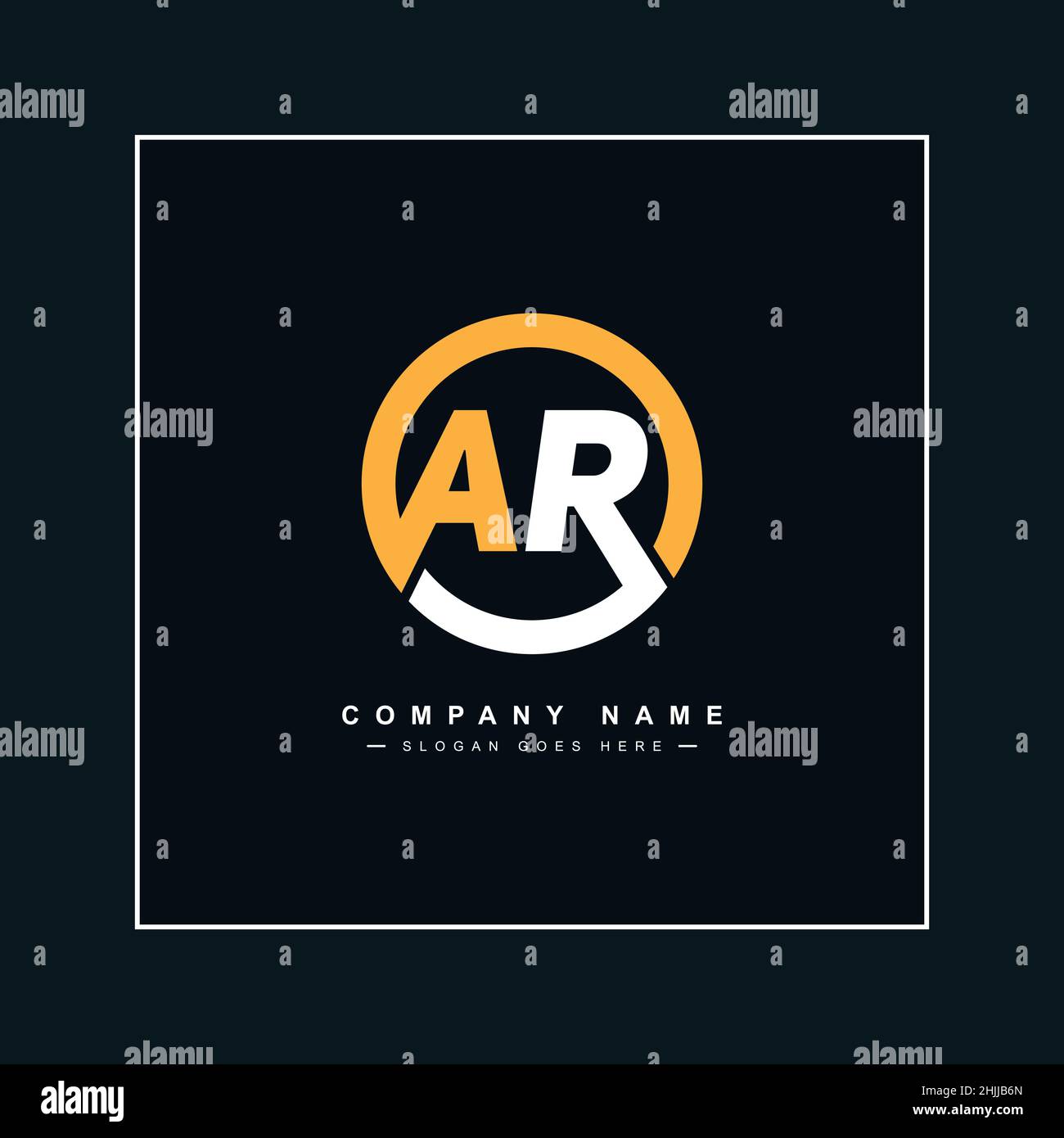 Lettera iniziale Logo AR - Logo minimal Business per Alphabet A e R. Illustrazione Vettoriale