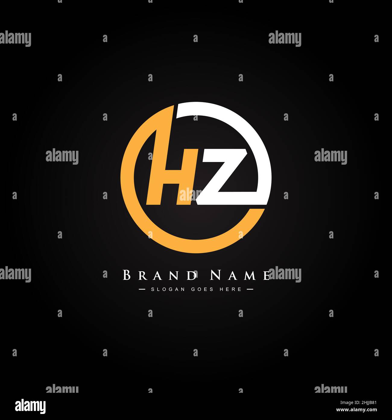 Logo Simple Business per lettera iniziale HZ - Logo alfabetico Illustrazione Vettoriale