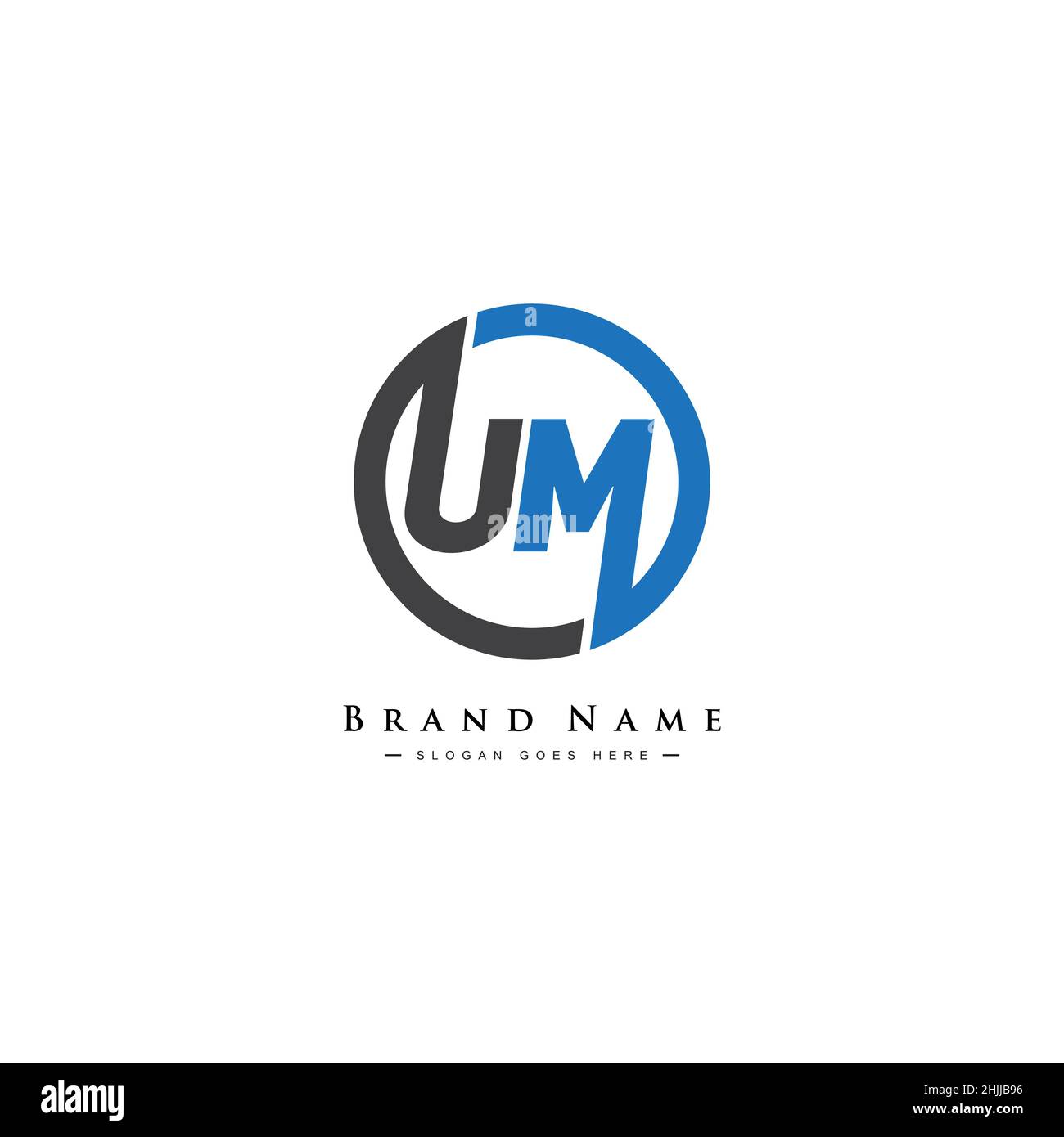 Lettera iniziale Logo UM - Logo minimal Business per Alphabet U e M. Illustrazione Vettoriale