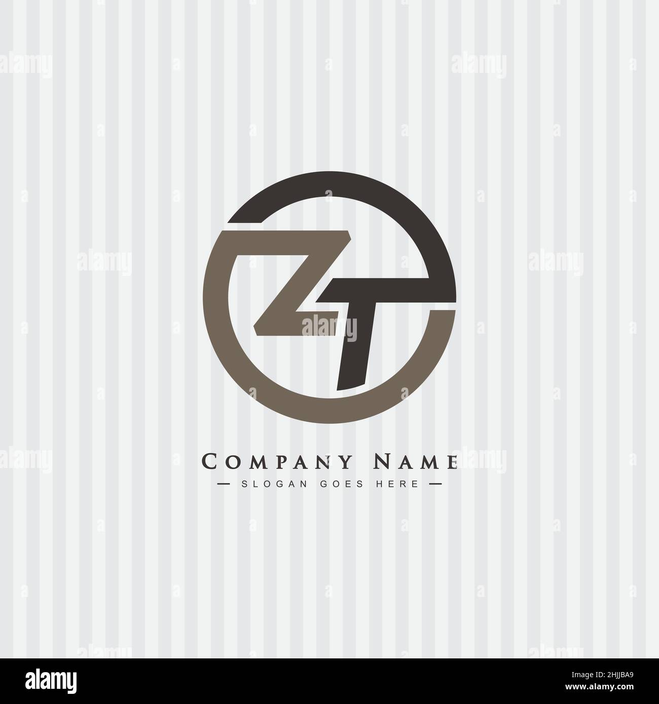 Lettera iniziale logo ZT - Logo minimale per le aziende per Alphabet Z e T. Illustrazione Vettoriale