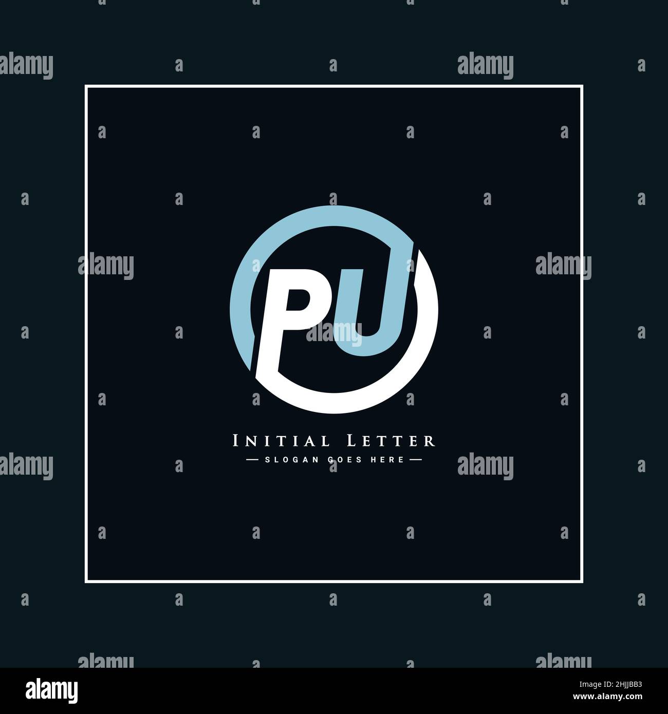 Logo Simple Business per lettera iniziale PU - Logo alfabetico Illustrazione Vettoriale