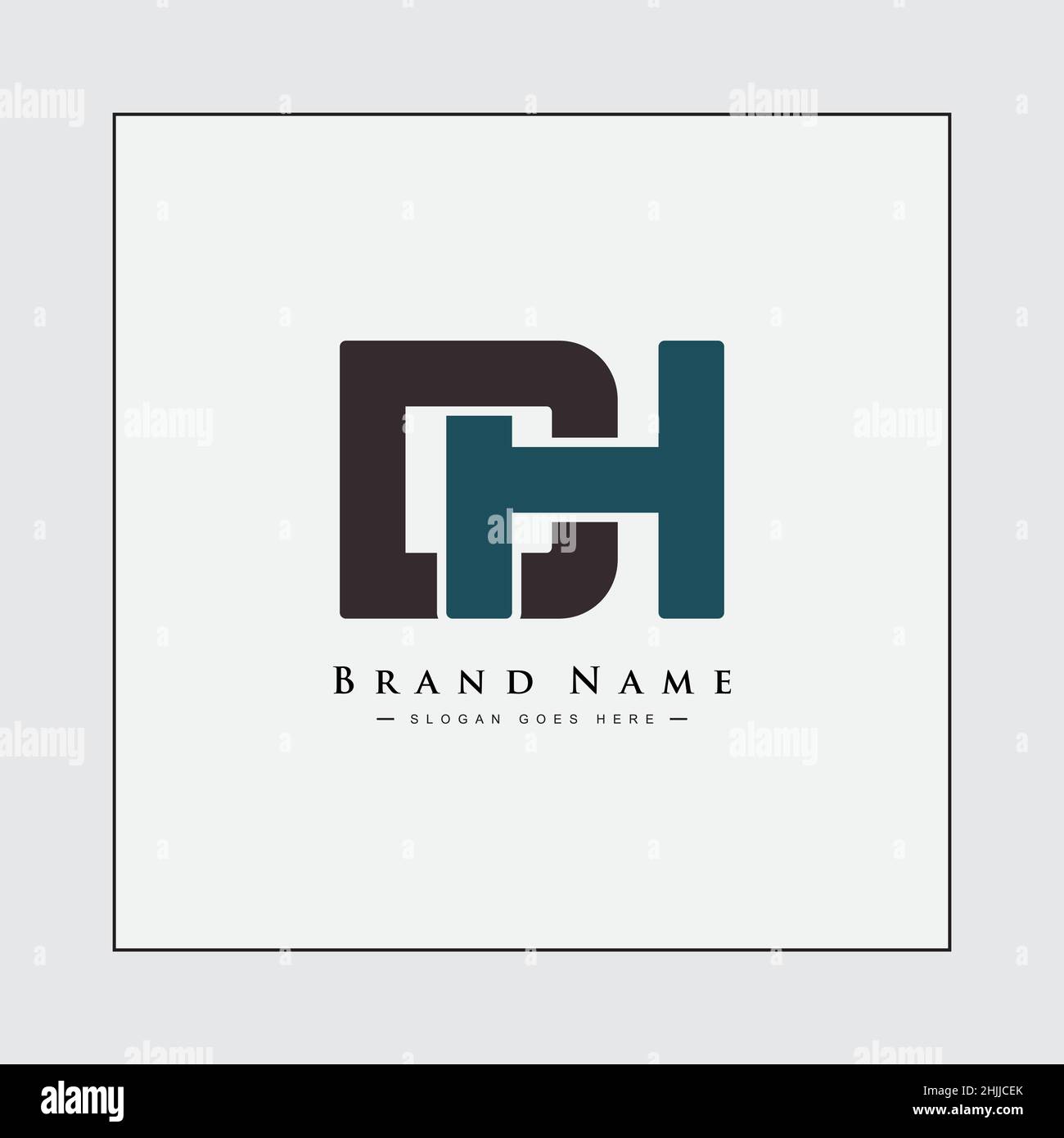 Lettera iniziale Logo DH - Logo Alfabeto minimale Illustrazione Vettoriale
