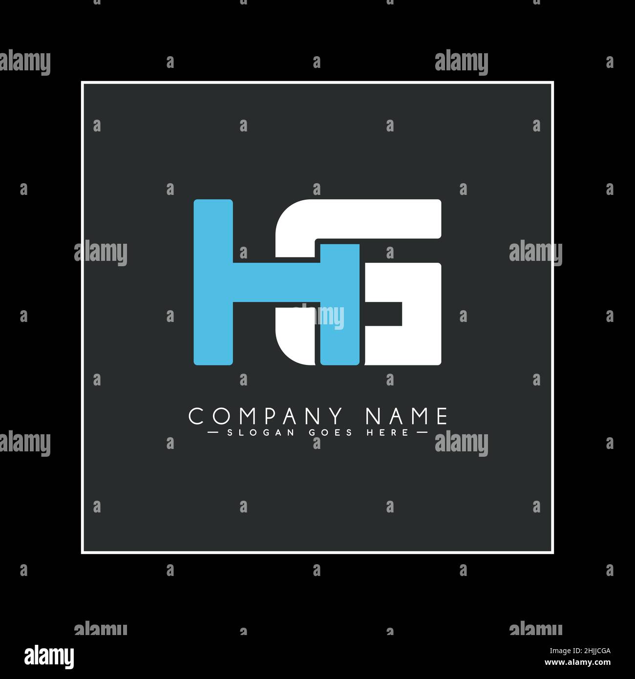 Lettera iniziale Logo HG - Logo Alfabeto minimale Illustrazione Vettoriale