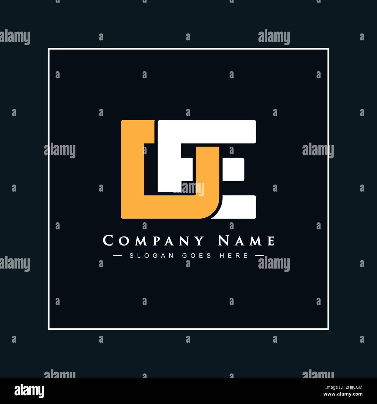 Initial Letter DE Logo - Logo Simple Business per Alphabet D ed E. Illustrazione Vettoriale