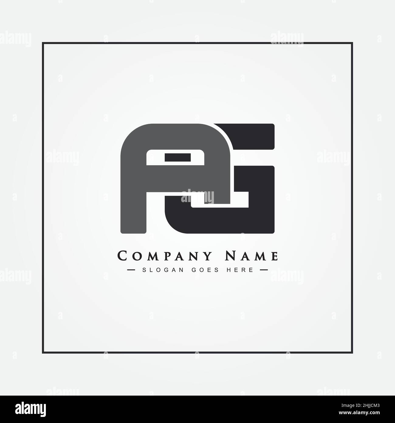 Lettera iniziale Logo AG - Logo Simple Business Illustrazione Vettoriale