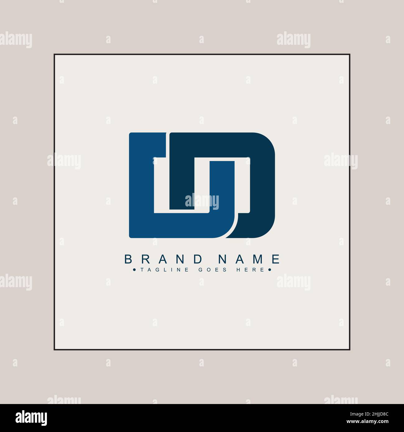 Logo minimal Business per Alphabet DD - lettera iniziale DD - Logo stile monogramma per le iniziali del nome commerciale Illustrazione Vettoriale