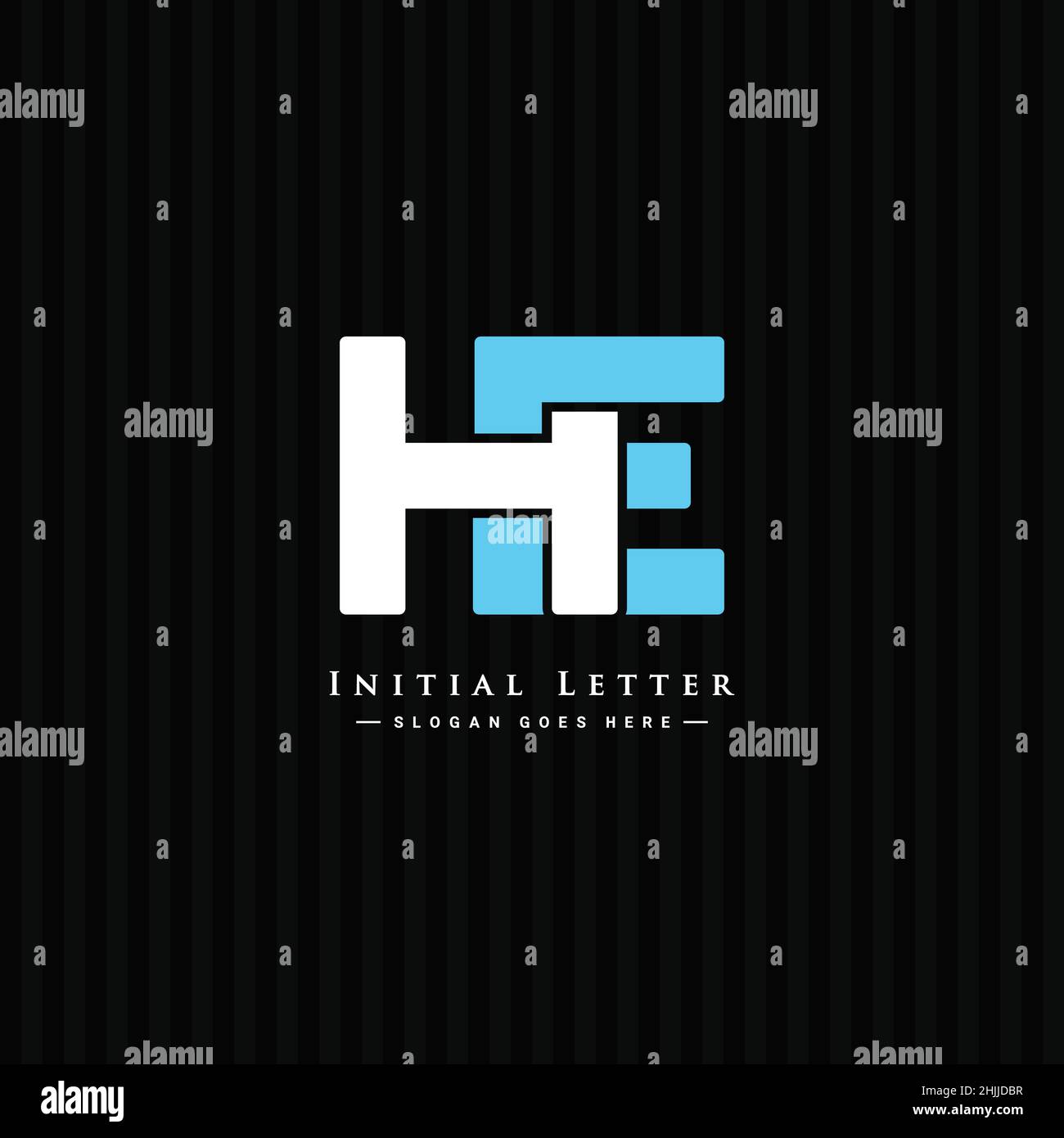 Logo Simple Business per la lettera iniziale HE - Logo alfabetico - Logo stile monogramma per le iniziali del nome commerciale Illustrazione Vettoriale