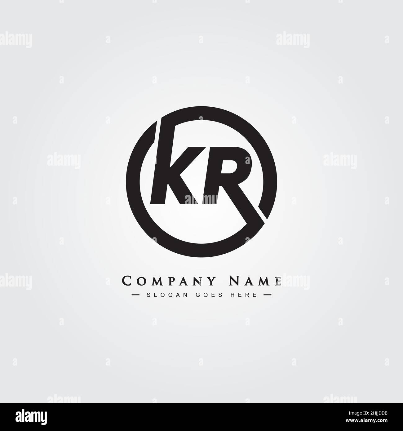 Lettera iniziale Logo KR - Logo minimale Business per Alphabet K e R - Logo monogramma per iniziali Business Name Illustrazione Vettoriale