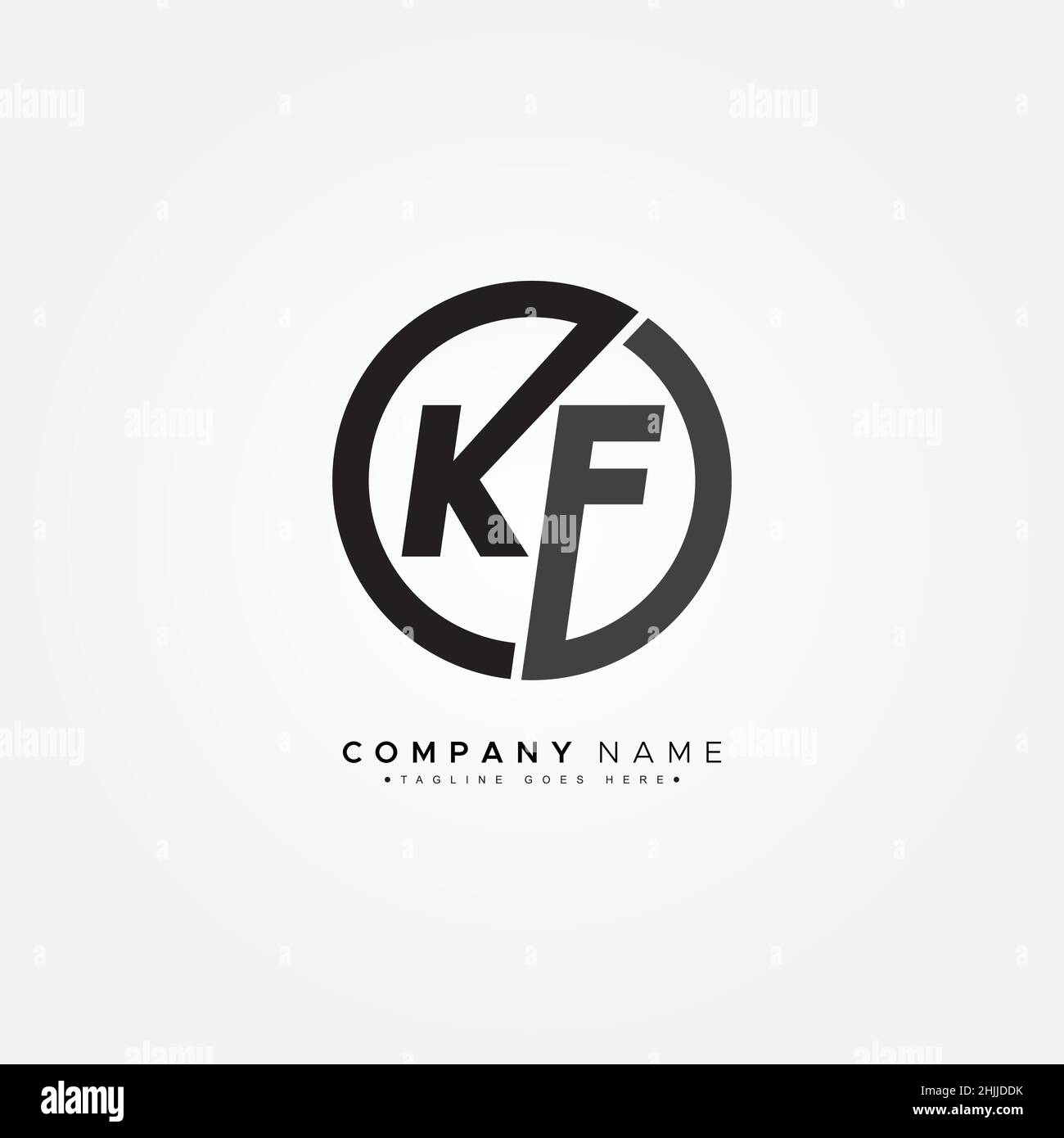 Logo minimal Business per Alphabet KF - lettera iniziale Logo K e F - Logo monogramma per le iniziali del Business Name Illustrazione Vettoriale