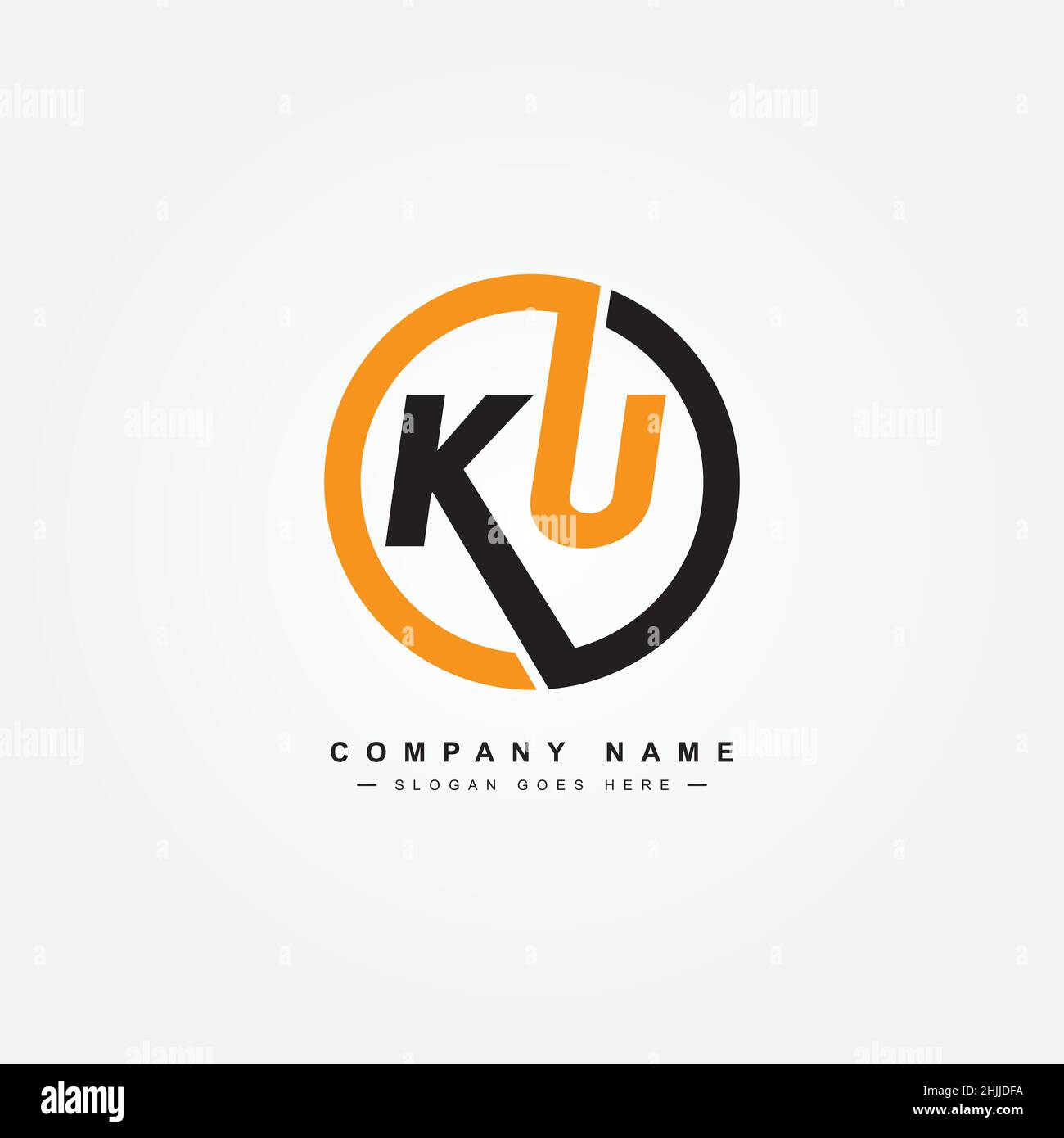 Logo minimal Business per Alphabet KU - lettera iniziale Logo K e U - Logo monogramma per le iniziali del Business Name Illustrazione Vettoriale