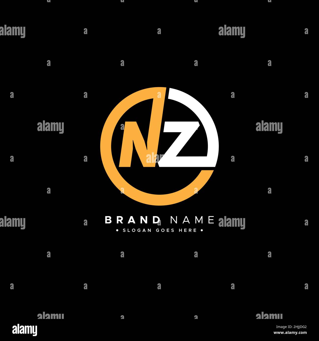 Lettera iniziale Logo NZ - Logo Simple Business per Alphabet N e Z - Logo in stile monogramma per le iniziali del nome commerciale Illustrazione Vettoriale