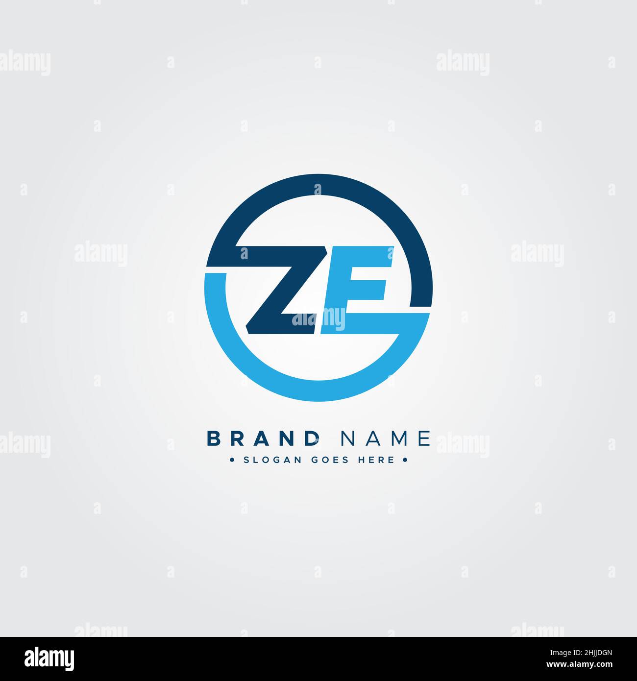 Logo Simple Business per lettera iniziale ZE - Logo alfabeto - Logo stile monogramma per le iniziali del nome commerciale Illustrazione Vettoriale