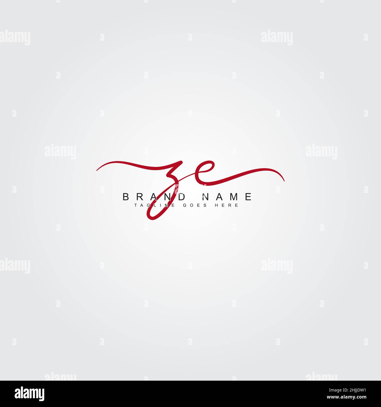 Lettera iniziale Logo ZE - Logo della firma scritto a mano - Logo dello stile della firma semplice per le iniziali del nome commerciale Illustrazione Vettoriale