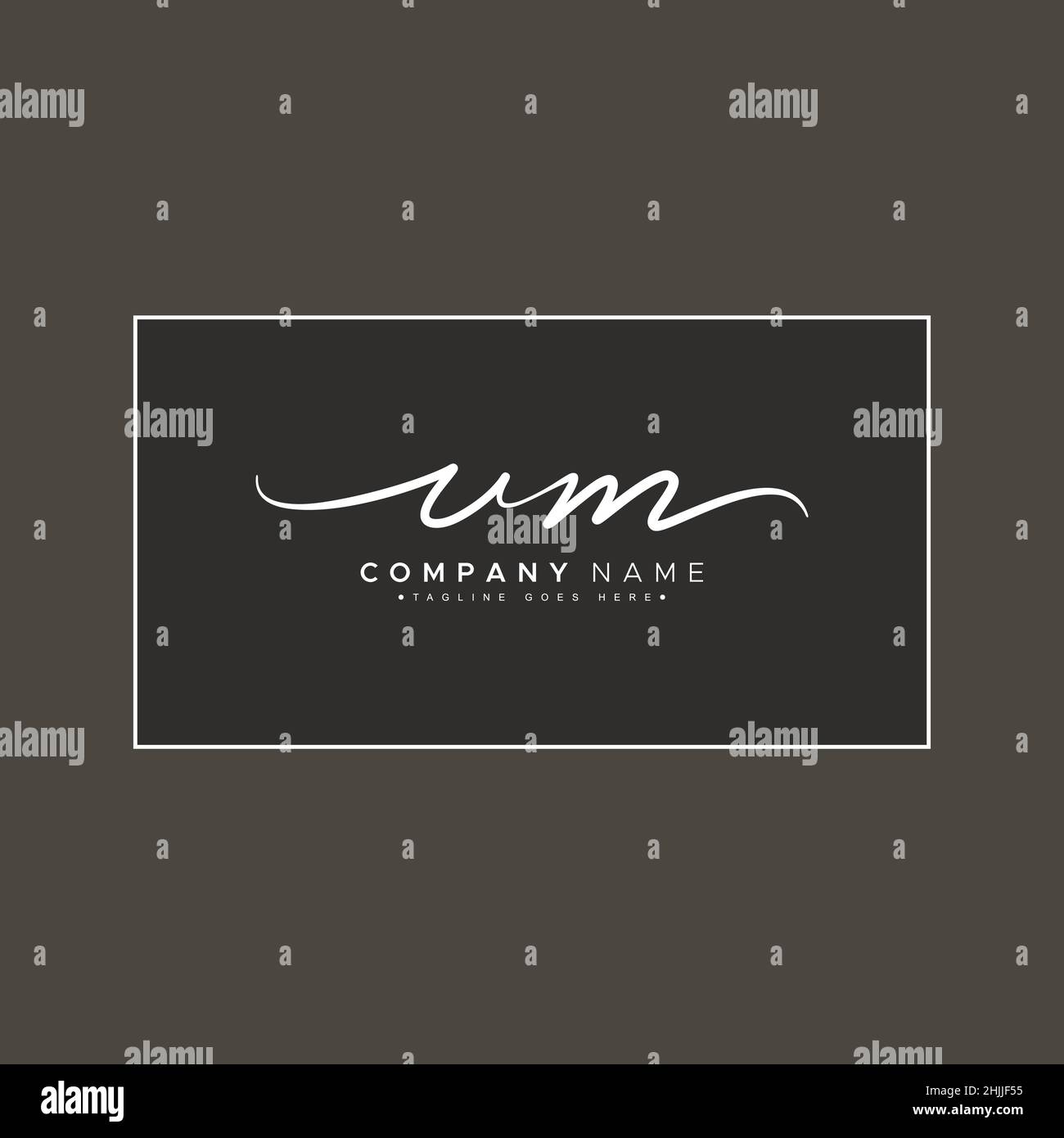 Lettera iniziale Logo UM - Logo stile firma disegnato a mano - Logo stile firma semplice per iniziali Nome azienda Illustrazione Vettoriale