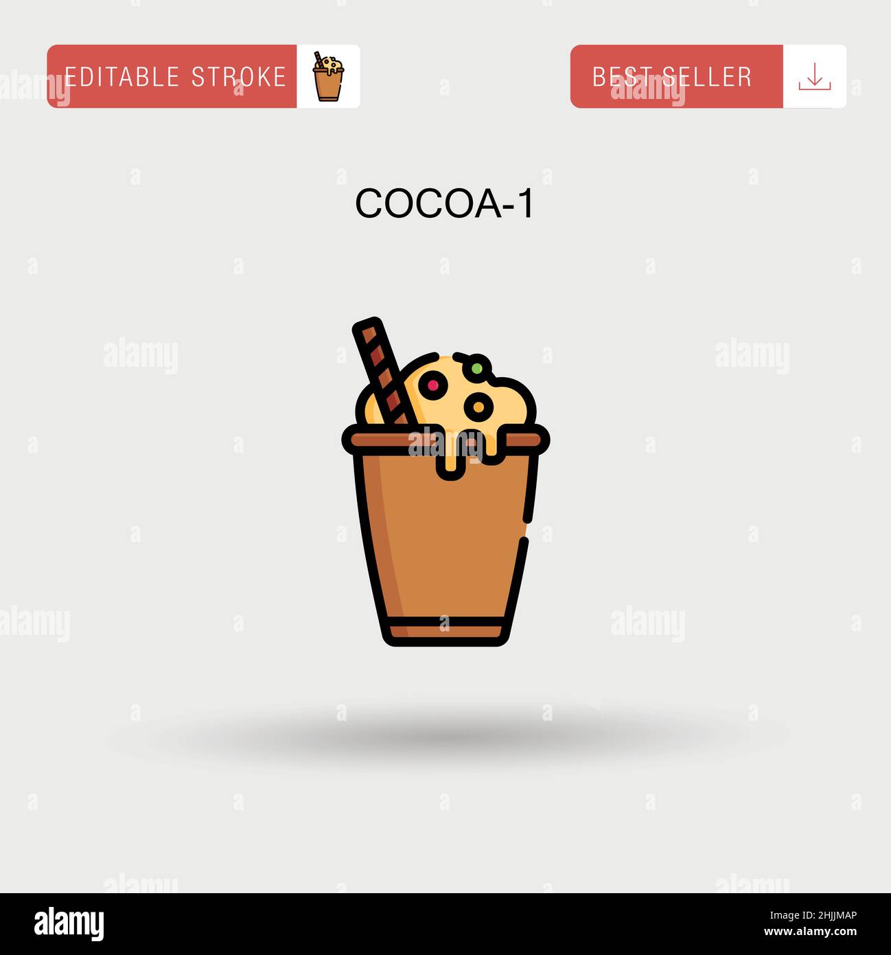 Cocoa-1 semplice icona vettoriale. Illustrazione Vettoriale